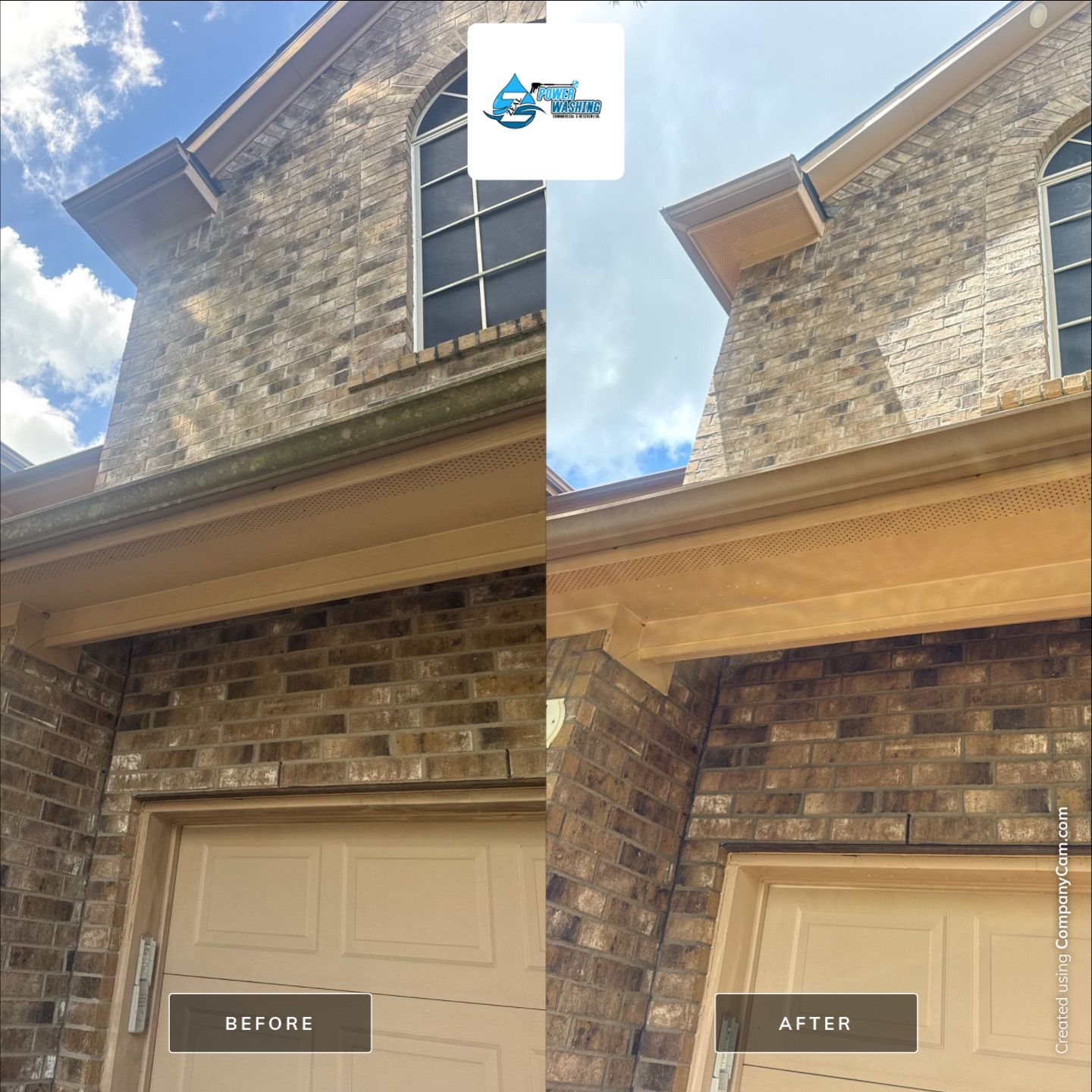 Full Exterior House Wash and Concrete Cleaning in Rosharon by Zeal Power Washing