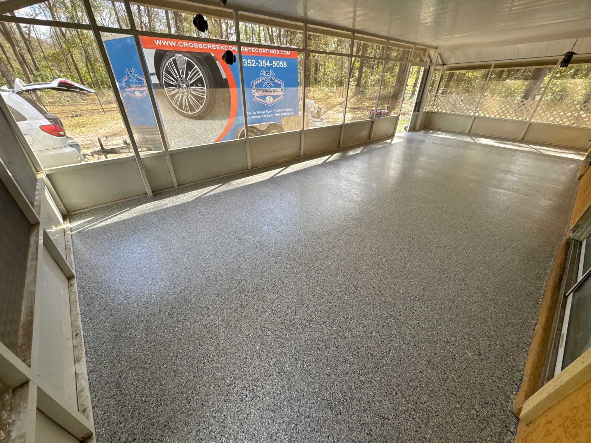 Patio in Tidal Wave by Cross Creek Concrete Coatings