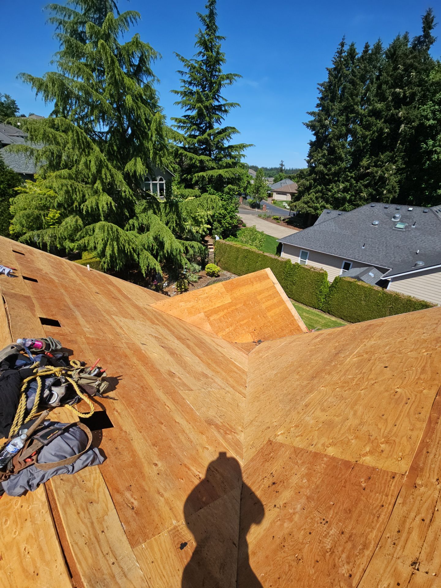 Residential Roofing Installation using Malarkey Vista (Color: Black Oak) by Orezona Building & Roofing Company, Inc.