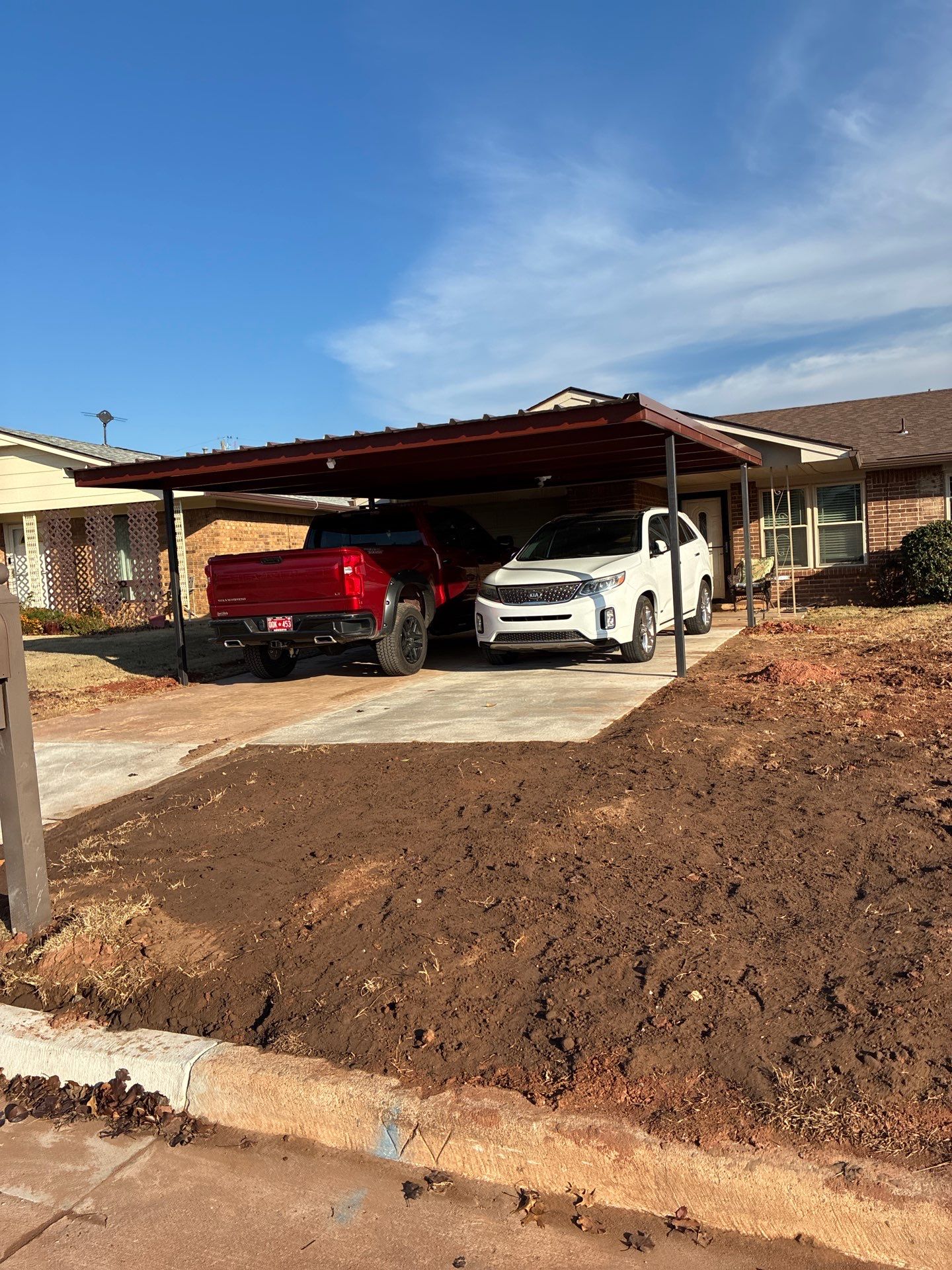 Concrete work and Carport Install by Clays Services Inc