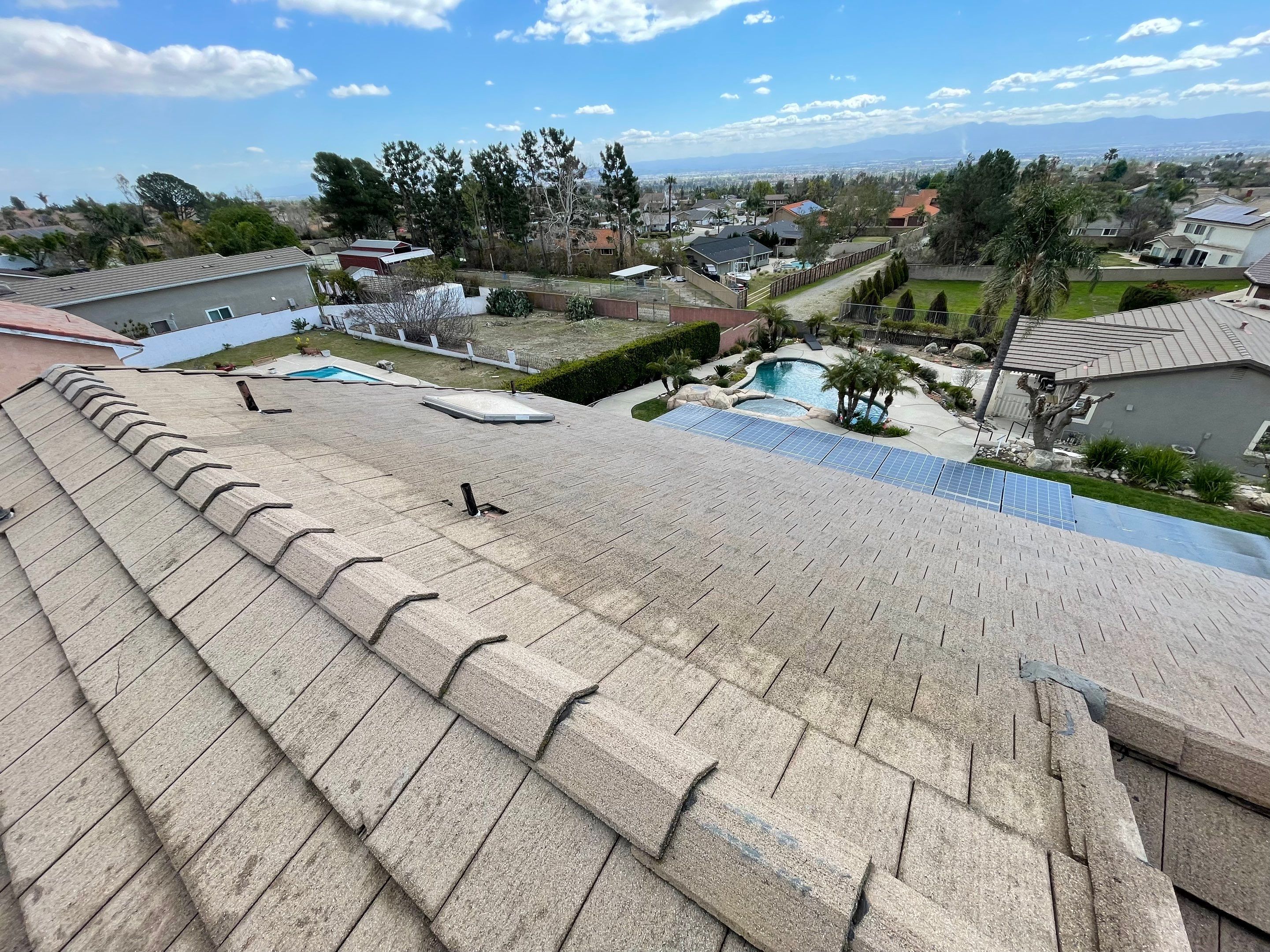 Roof Washing in Rancho Cucamonga Ca by Palm Coast Solar Cleaning