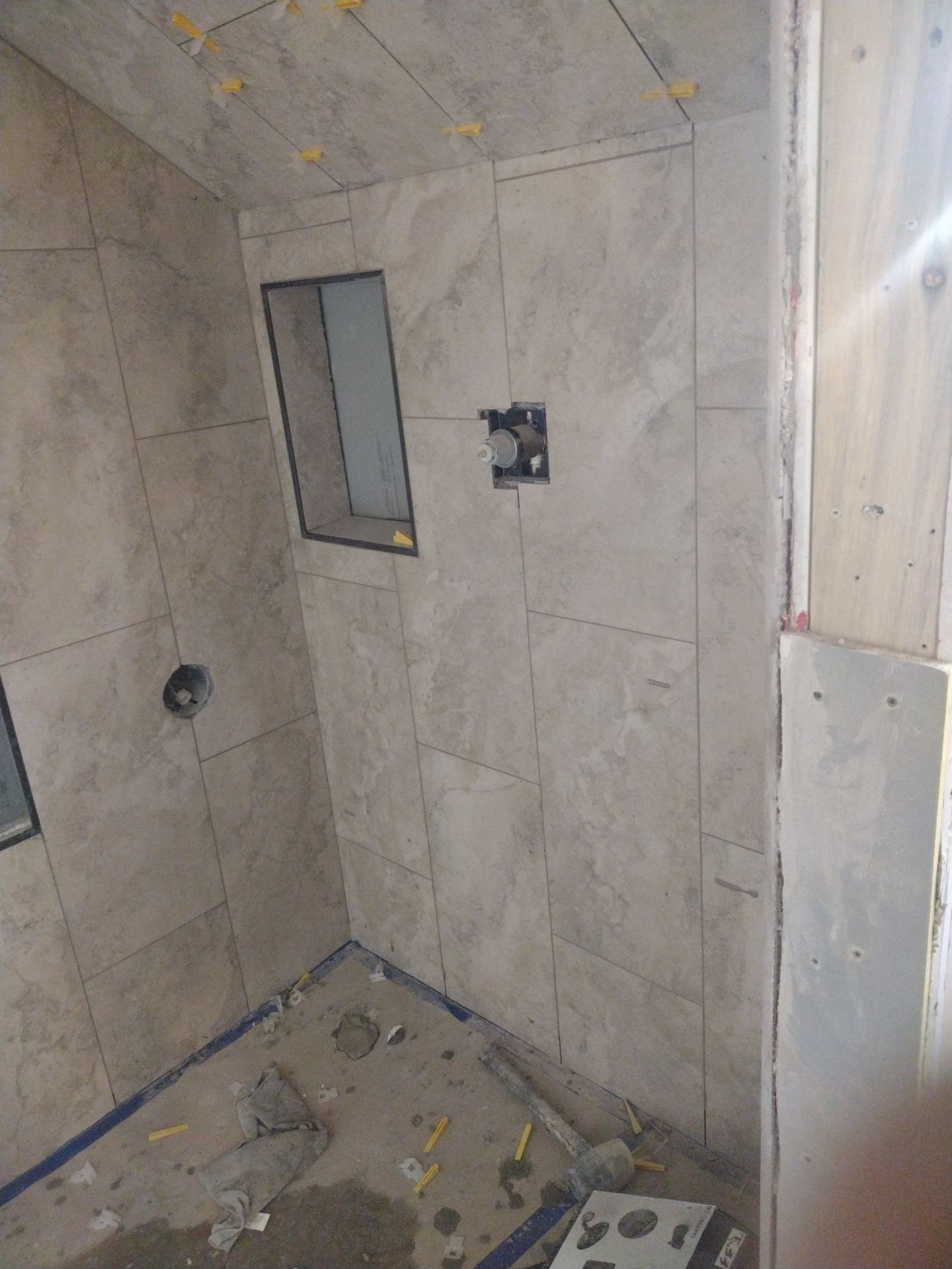 Shower Remodel & Ceiling Restoration – Correcting Water Damage and Rebuilding Right by Johnny Five Construction 