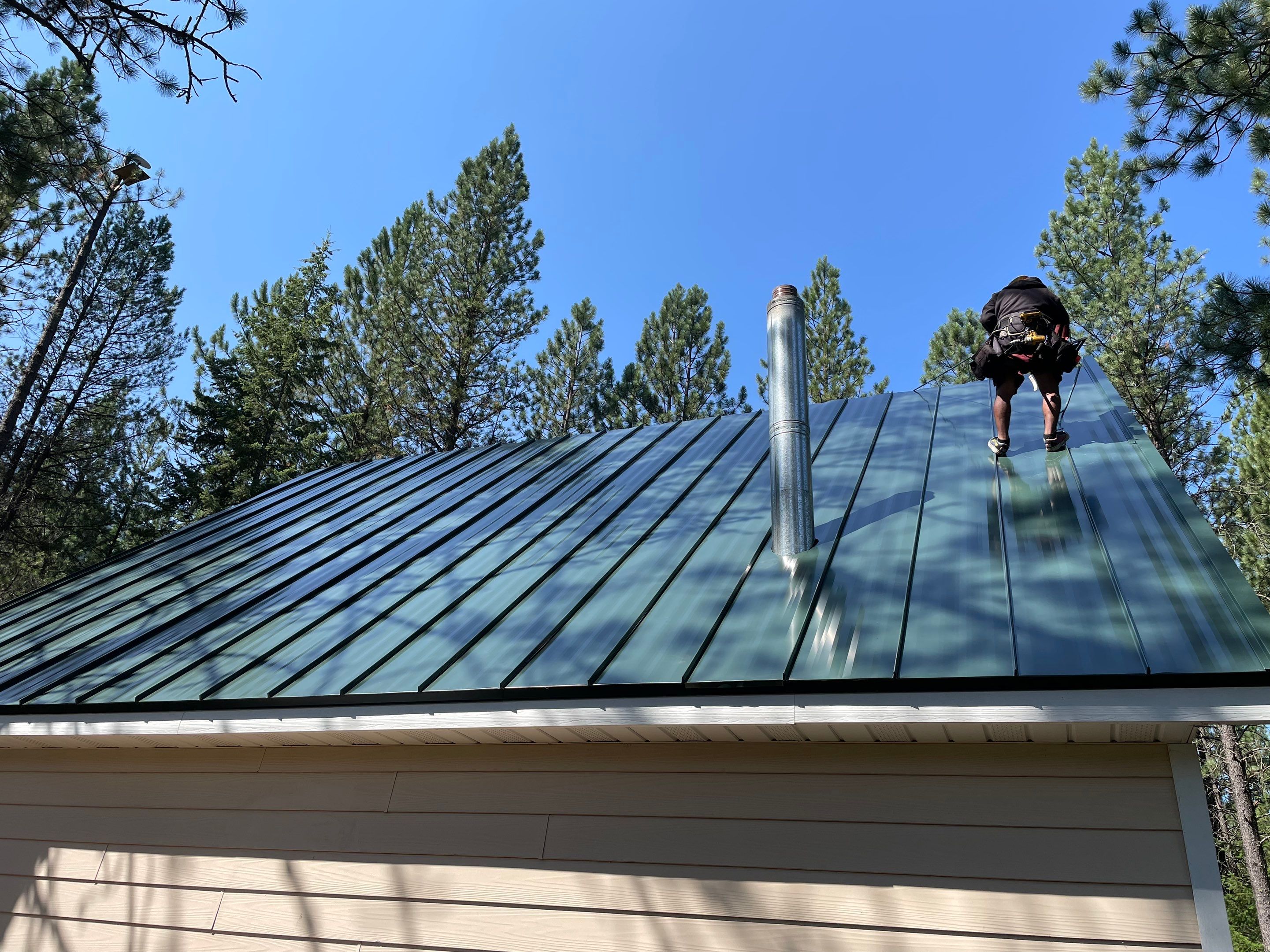 Green Snap Lock Standing Seam  by Montana Roofing Solutions