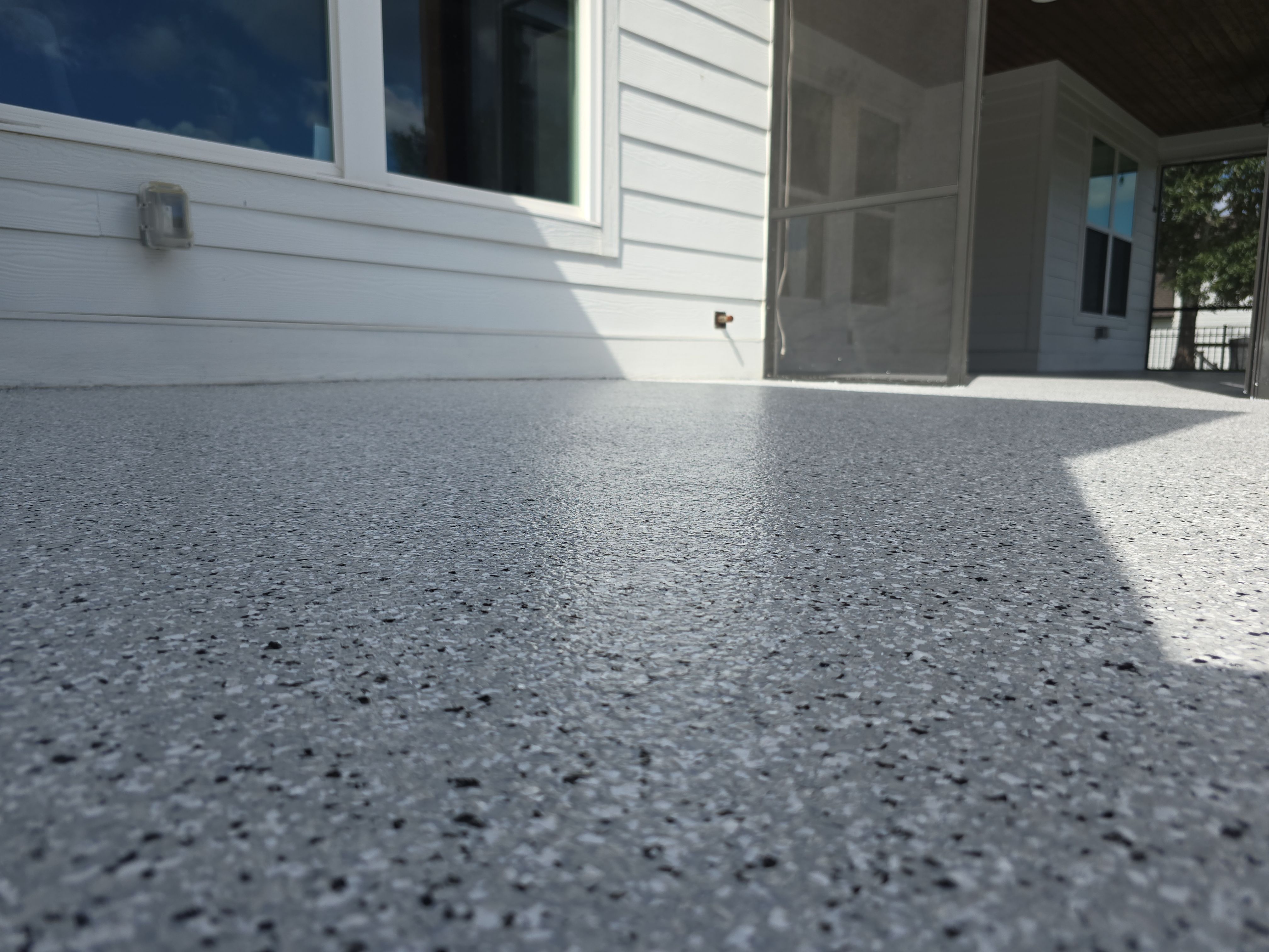 Screened in Patio using Feather Gray Flake! by Elite Floor Solutions