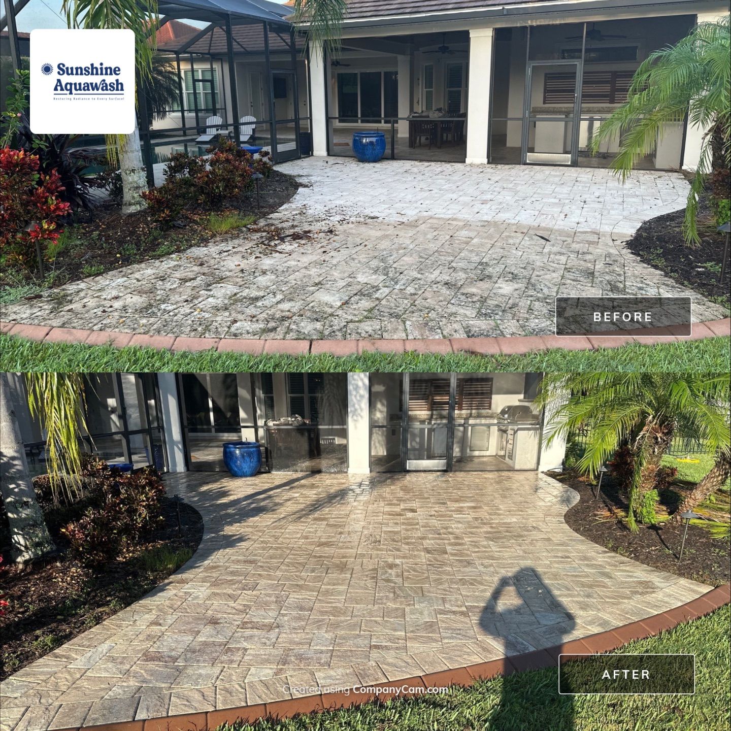 Paver Patio/Lanai & Driveway Cleaning in Winding River, Bradenton, FL | Sunshine AquaWash by Sunshine AquaWash