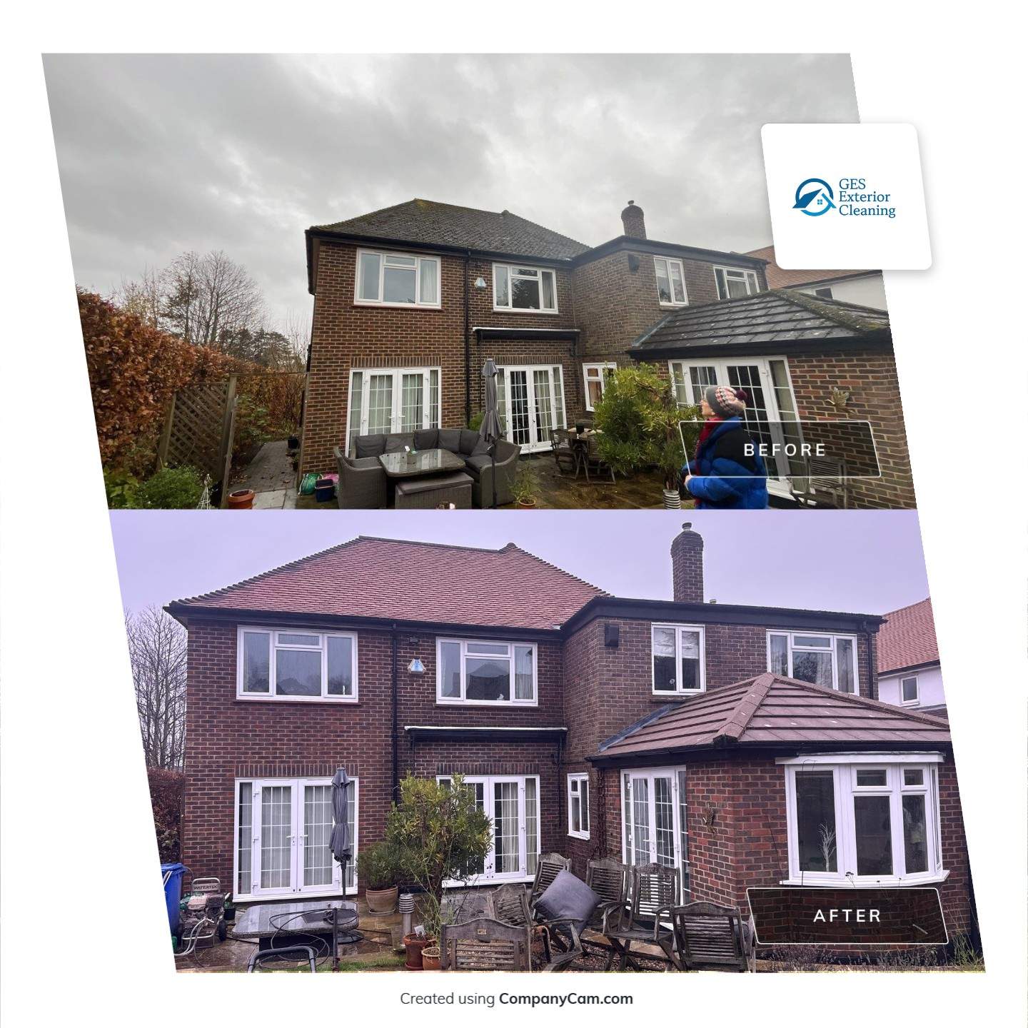 Roof Clean  - Moss Removal - Gutter Clean using Honda 15lpm Low Pressure Washing Machine by Ges Exterior Cleaning ltd