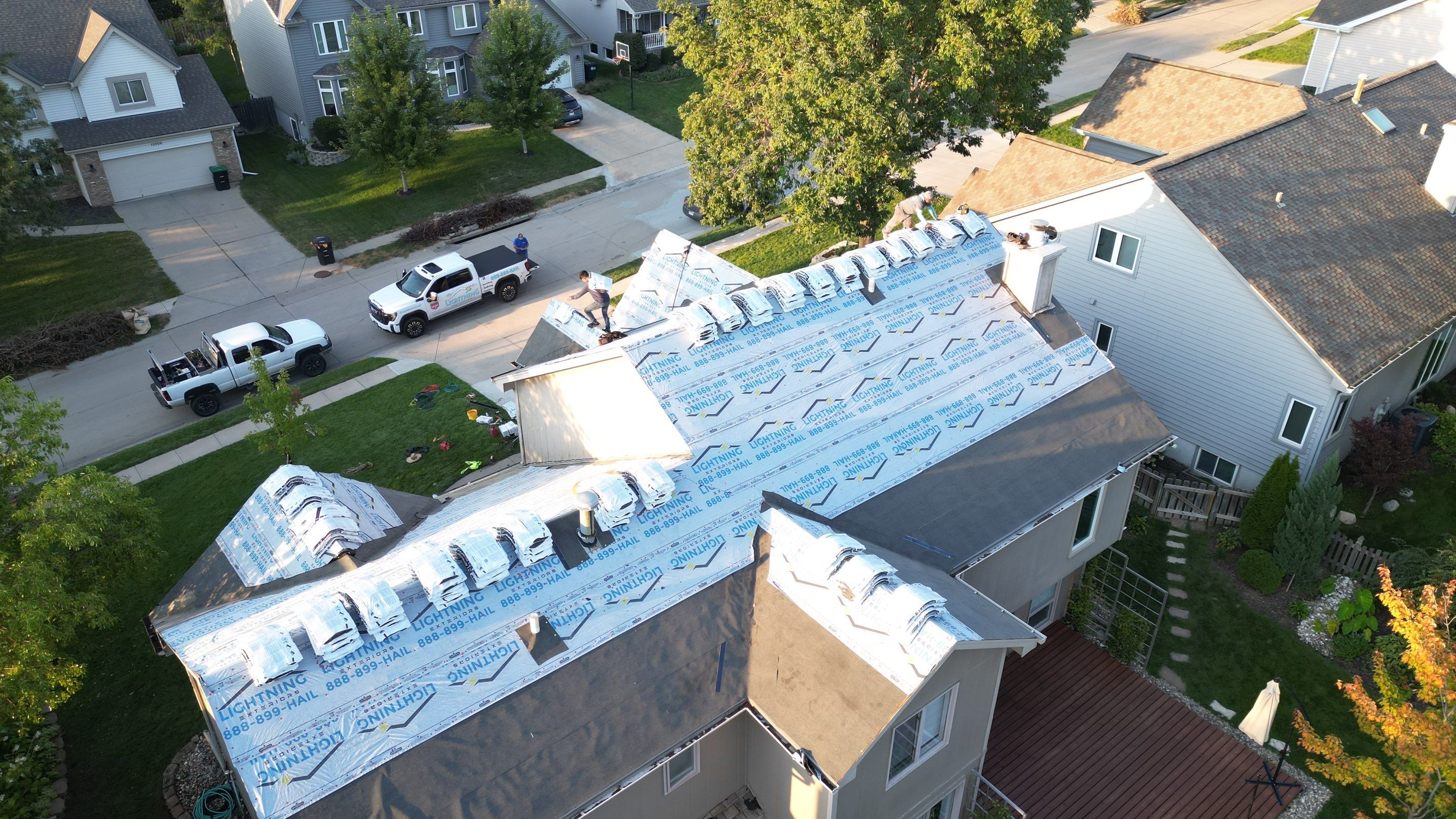 Residential Roofing Installation using IKO ArmourShake in Chalet Wood by Lightning Exteriors