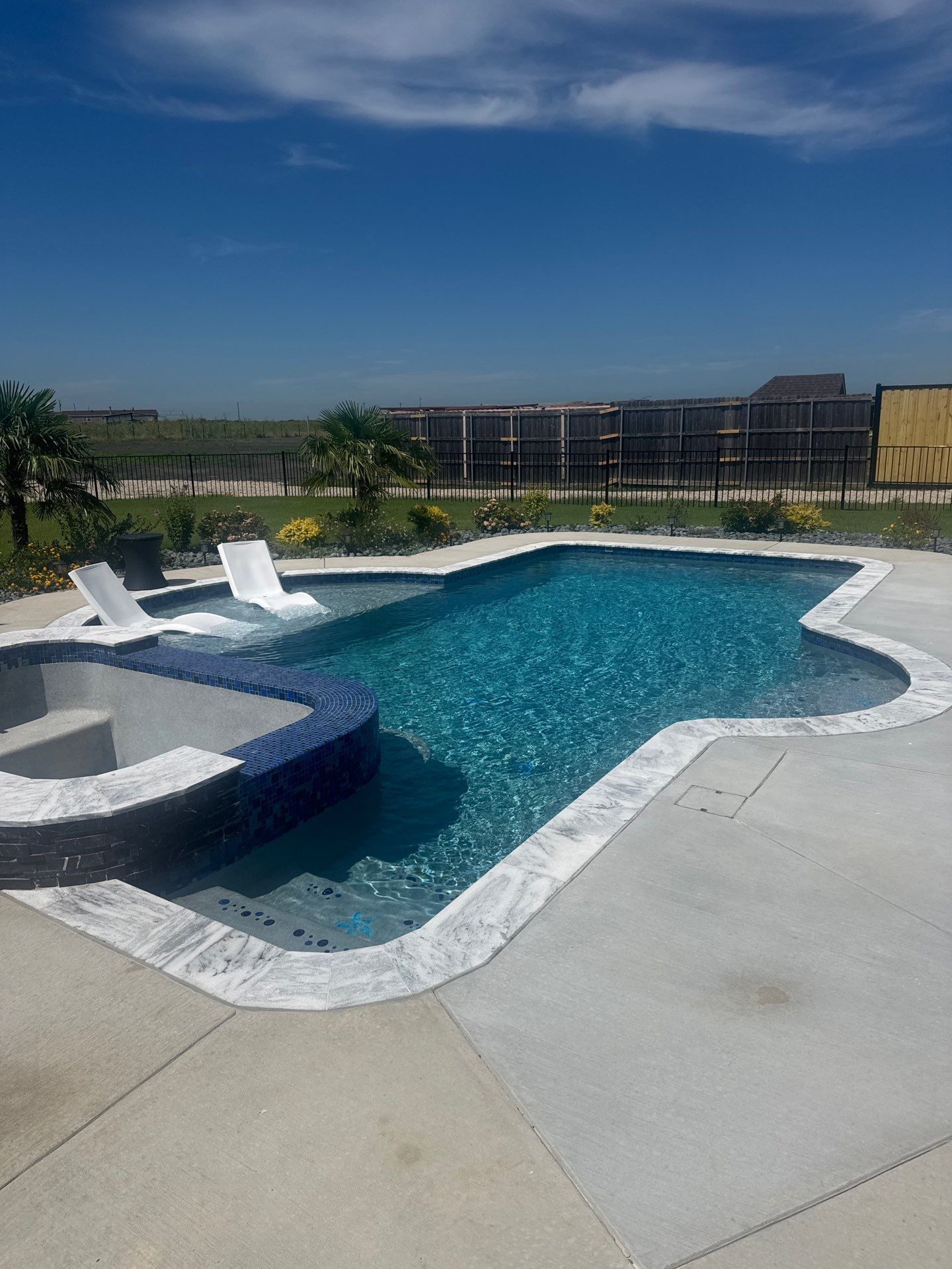 Freeform Pool with Raised Spa by Pinnacle Pools and Spas - DFW