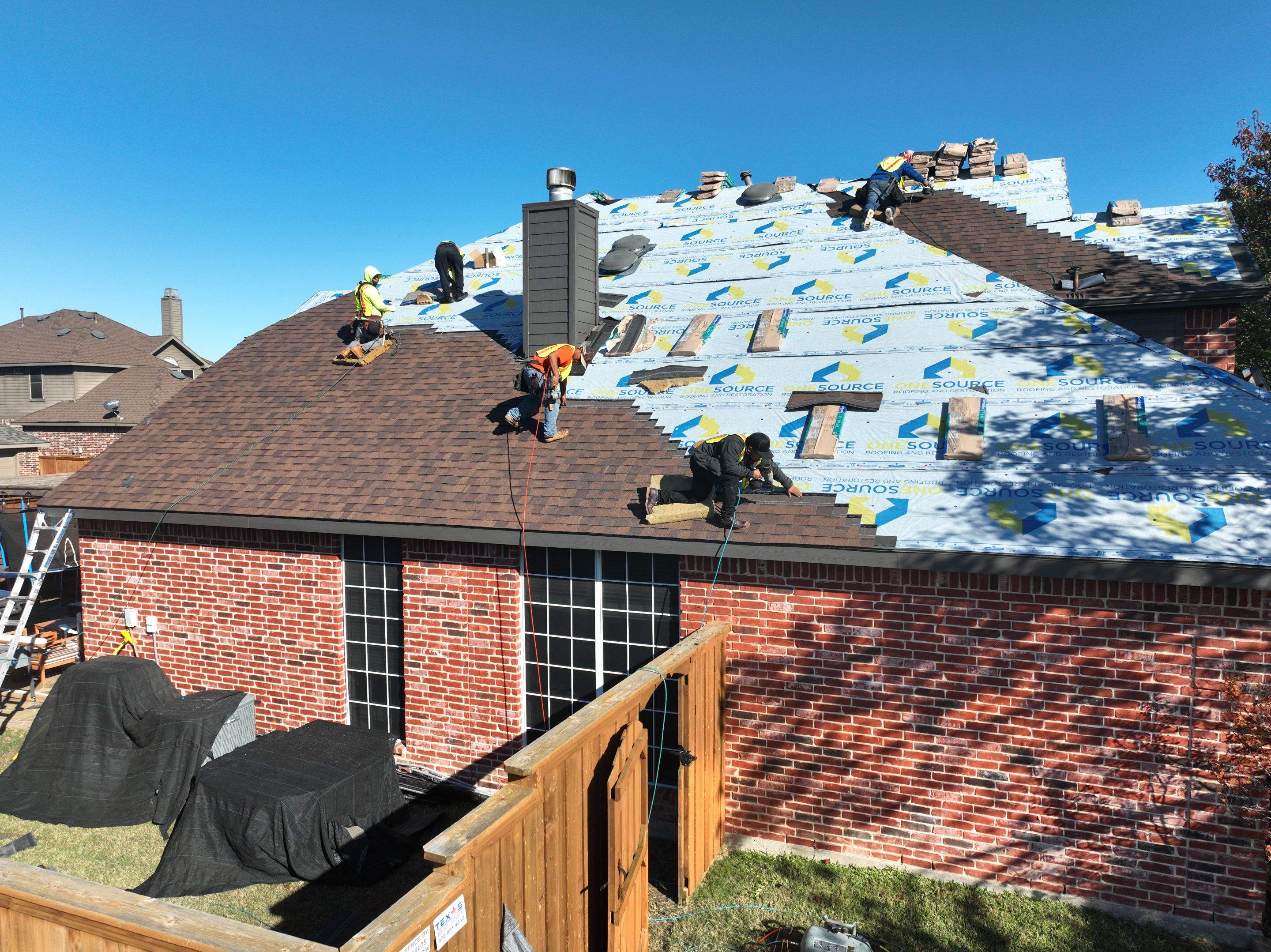 Residential Roofing Installation using CertainTeed Landmark Burnt Sienna by OneSource Roofing and Restoration