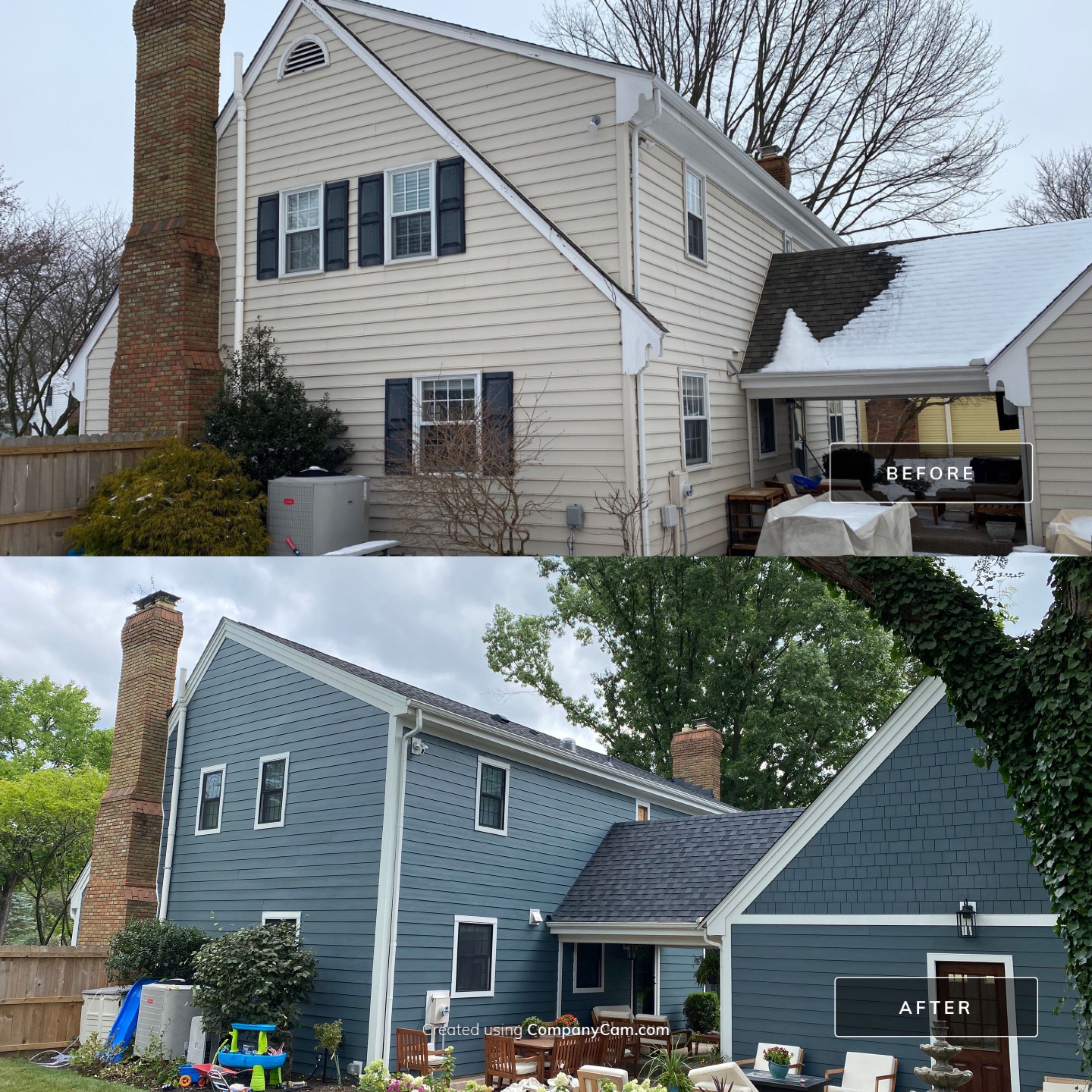 Residential Roofing Installation using James Hardie Fiber Cement Lap Siding and Certainteed Landmark Pro Shingles by Best Exteriors Inc