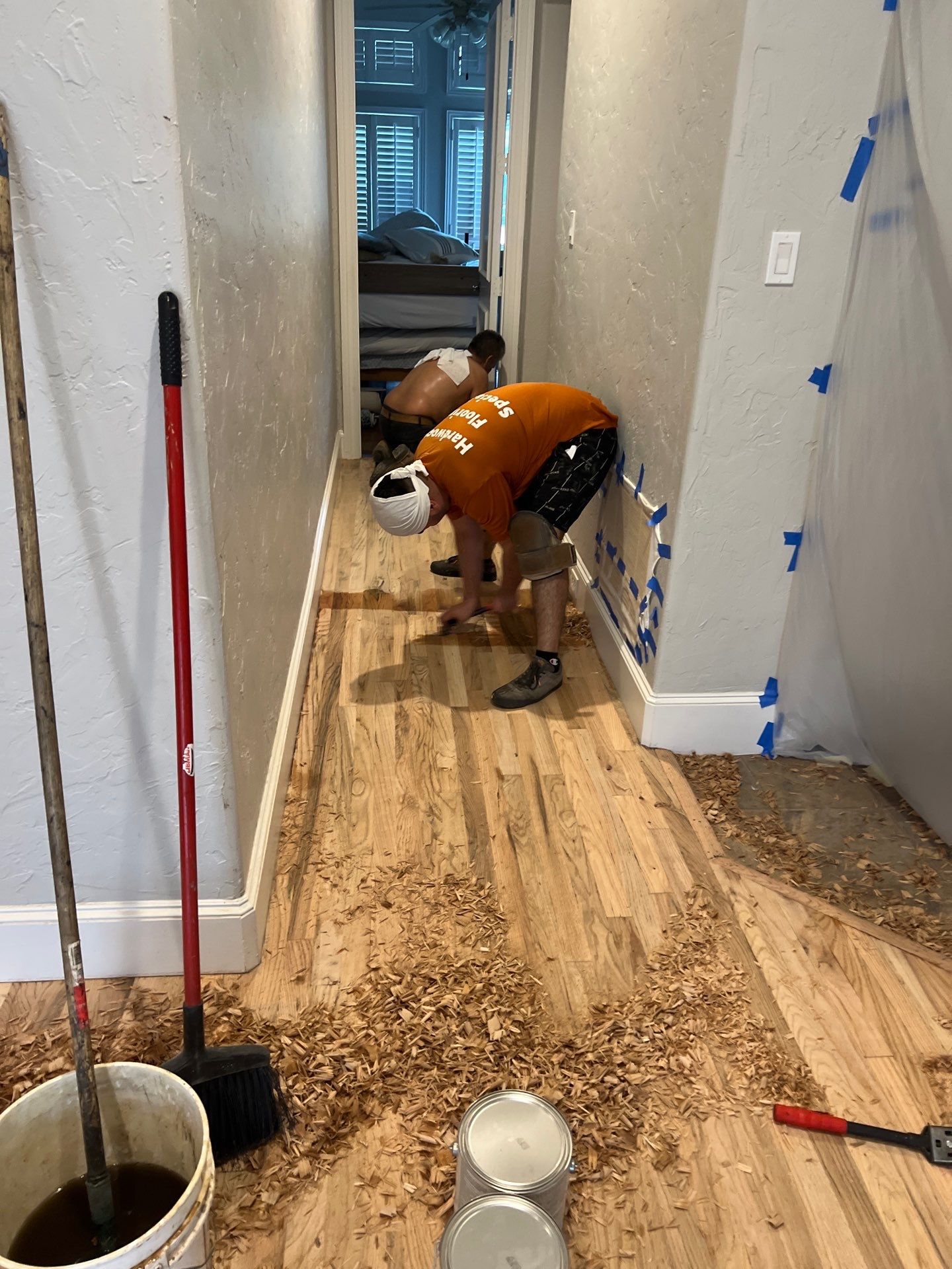 In Progress - Repairing wet Hardwood Floors in Colleyville by Bernard Hardwood Floors