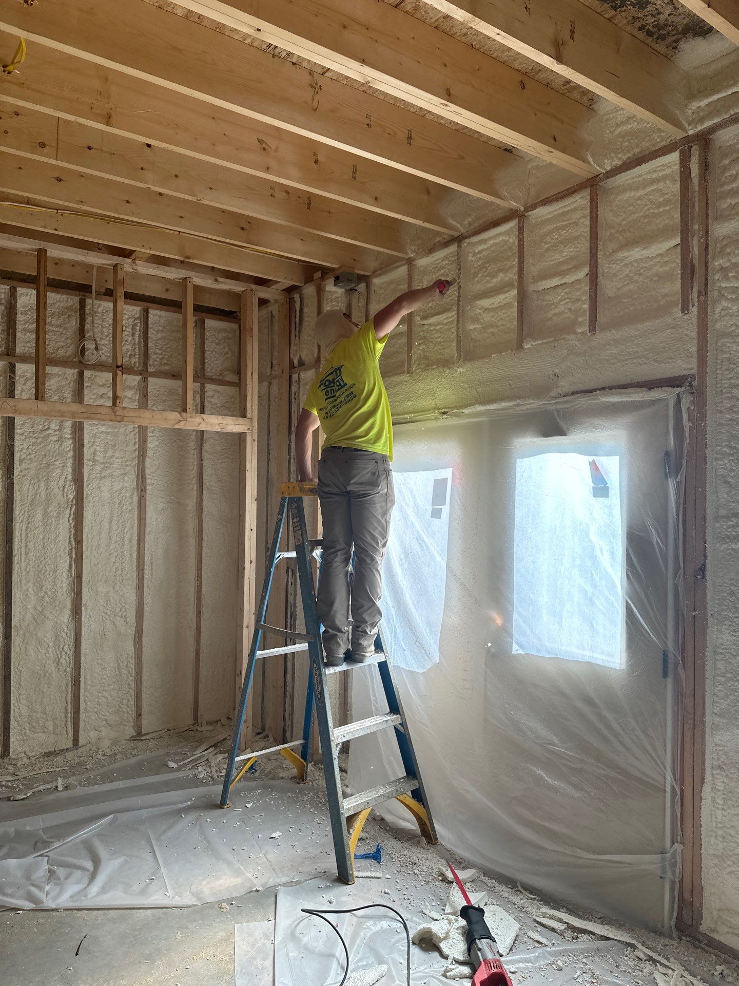 Basement Exterior Walls using Closed Cell Spray Foam by NYS Foam & Energy