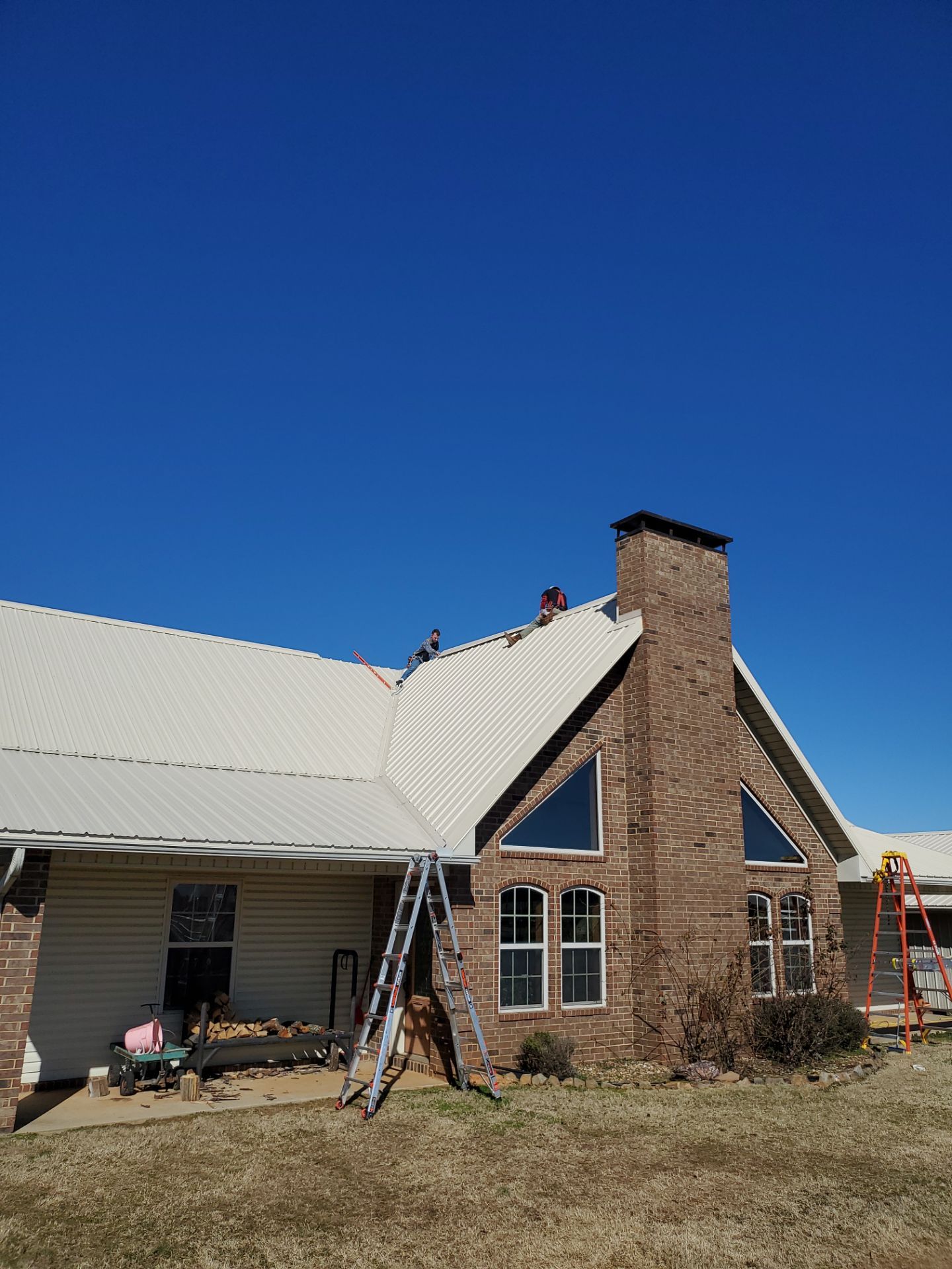 Residential Metal Roof Replacement using Reed's Metals: 26 GA. Colored Residential Metal Panels (Ivory) by Hostetler Roofing