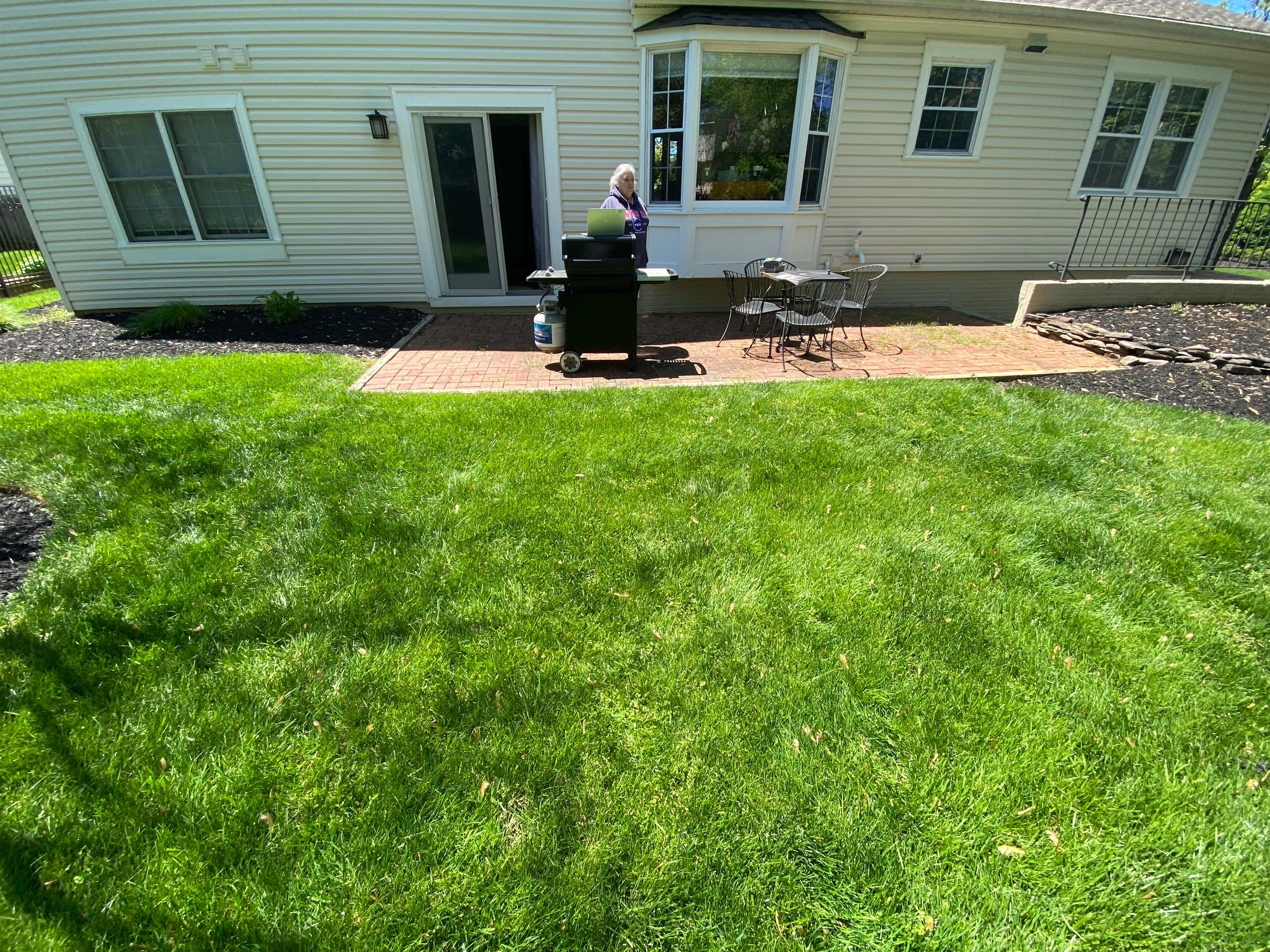 Backyard Transformation using Techo-Bloc Pavers by The Smet Companies, LLC