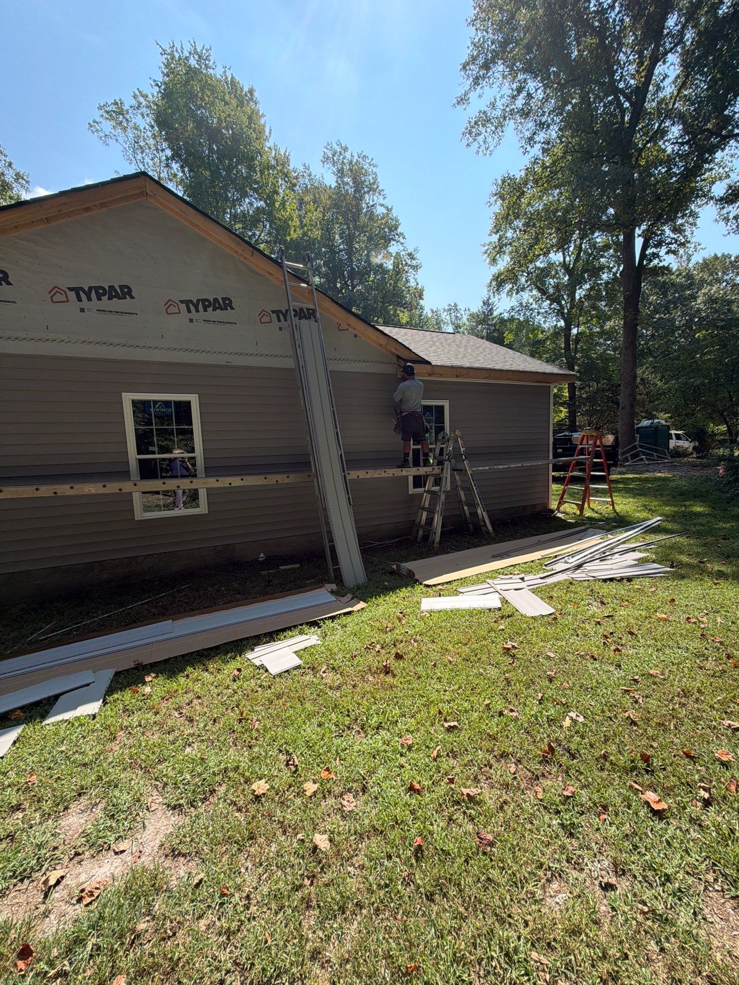 Single-Story New Construction Vinyl Siding Install in Gloucester by Cade Construction