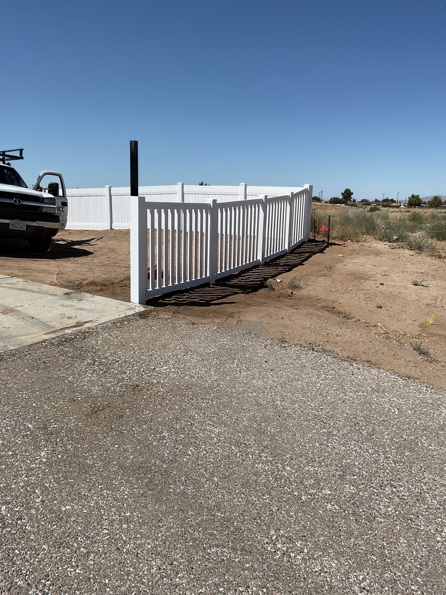 Fence Installation using vinyl pickett by Fence Guys Inc.