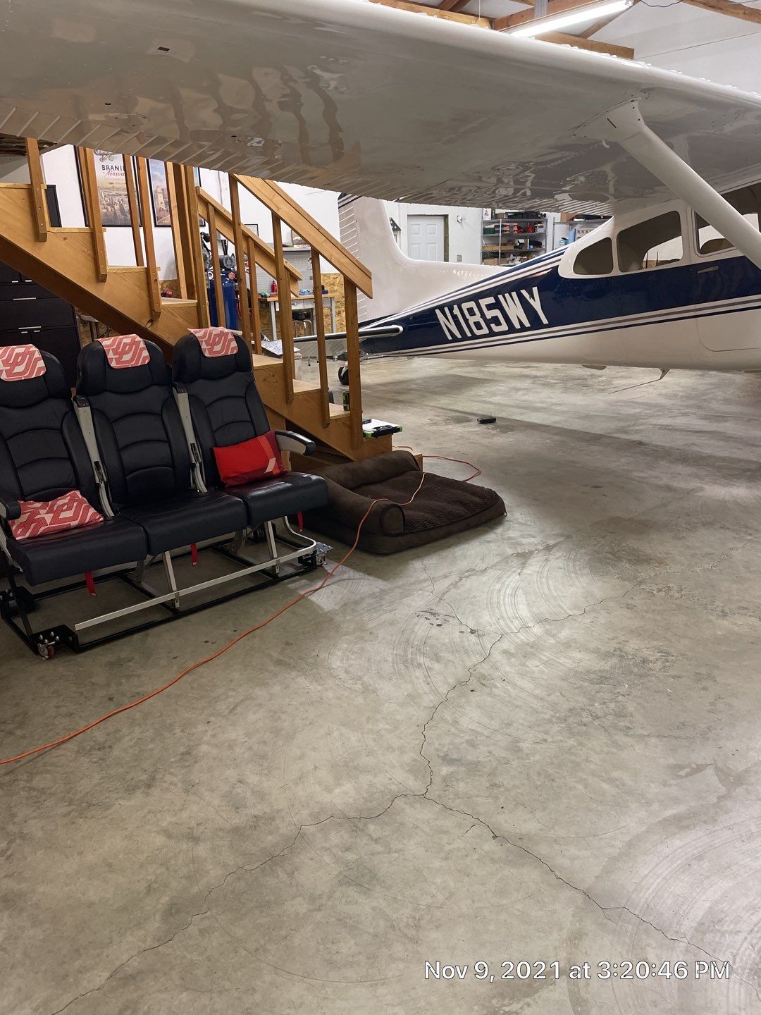 Airplane Hanger using Domino with Blue by Croc Coatings, LLC