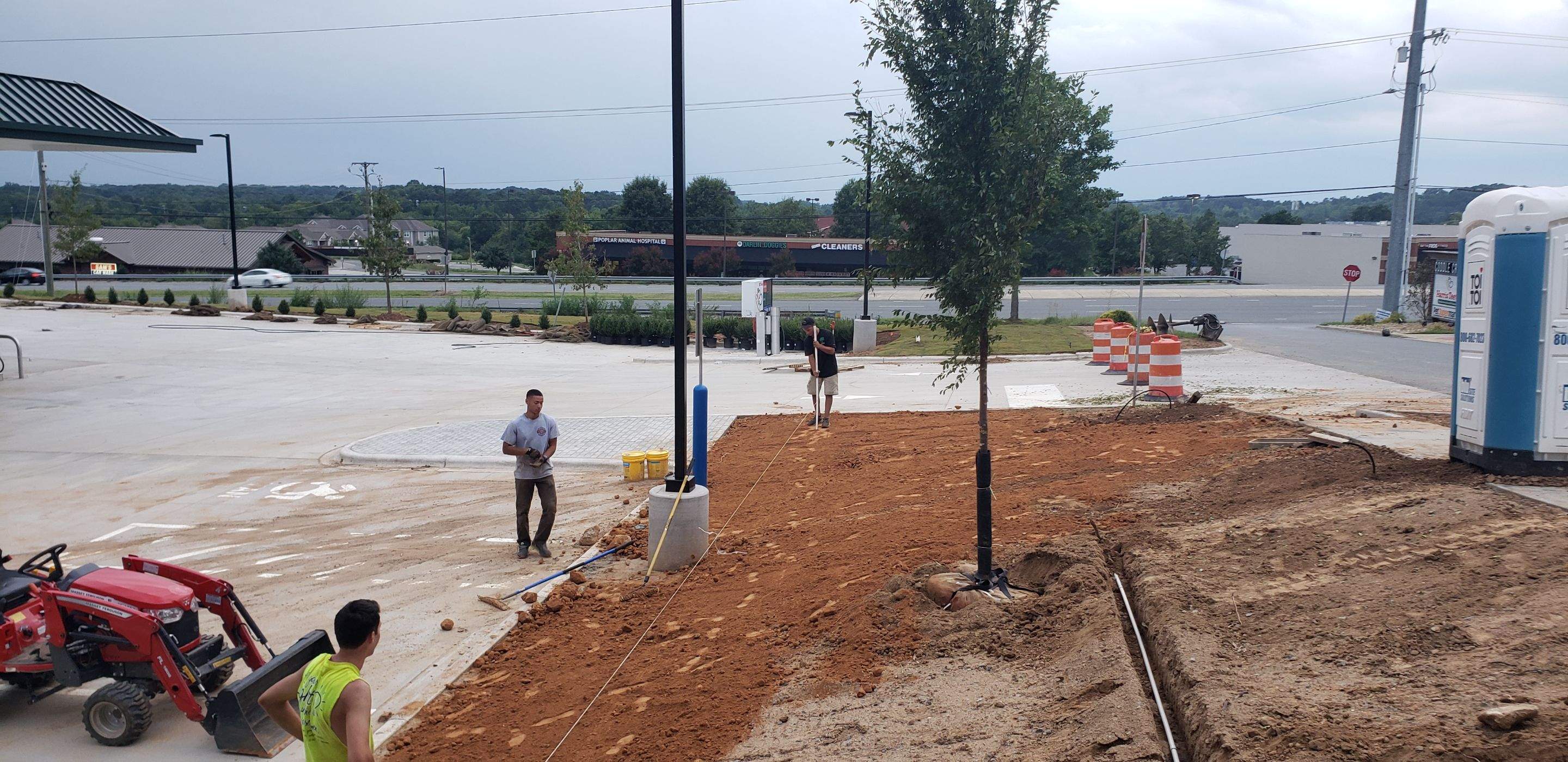 Commercial Landscaping Harris Teeter Fuel Station by Carolina-Metro Landscape, Inc