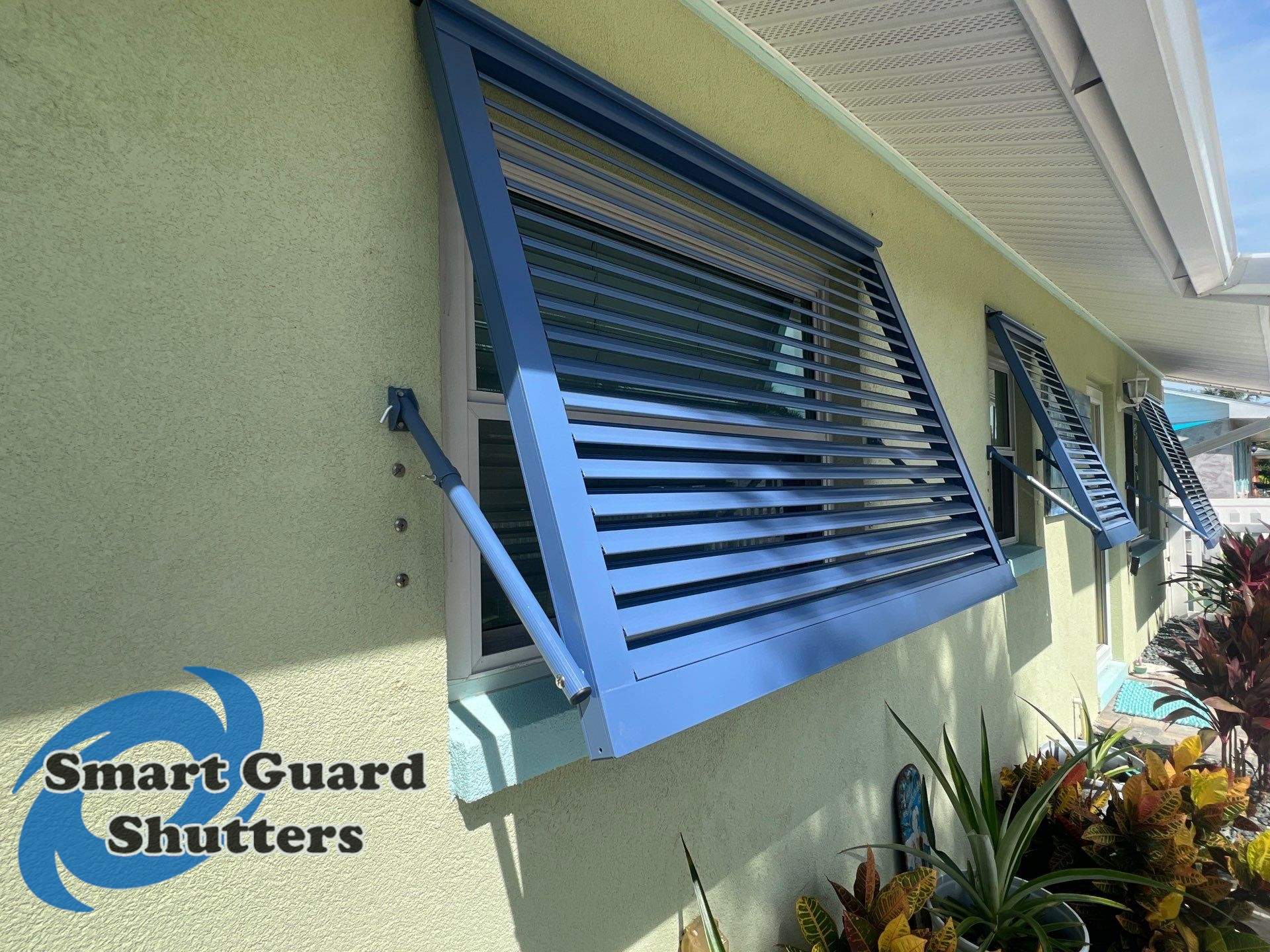 Impact Bahamas in Distant Blue by Smart Guard Shutters
