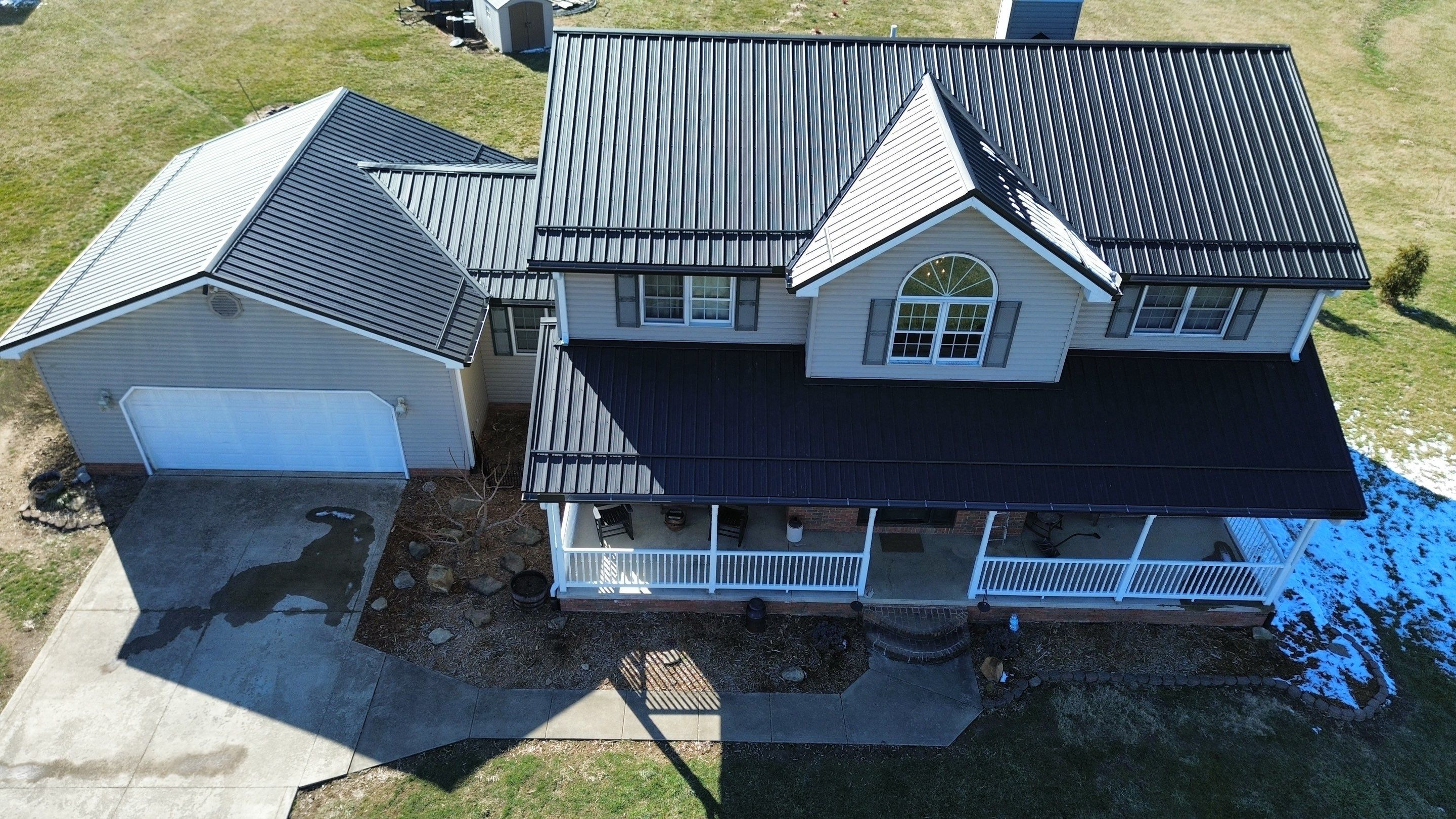 Residential Roofing Installation using Performance Panel Metal - Frost Black by RoofX 