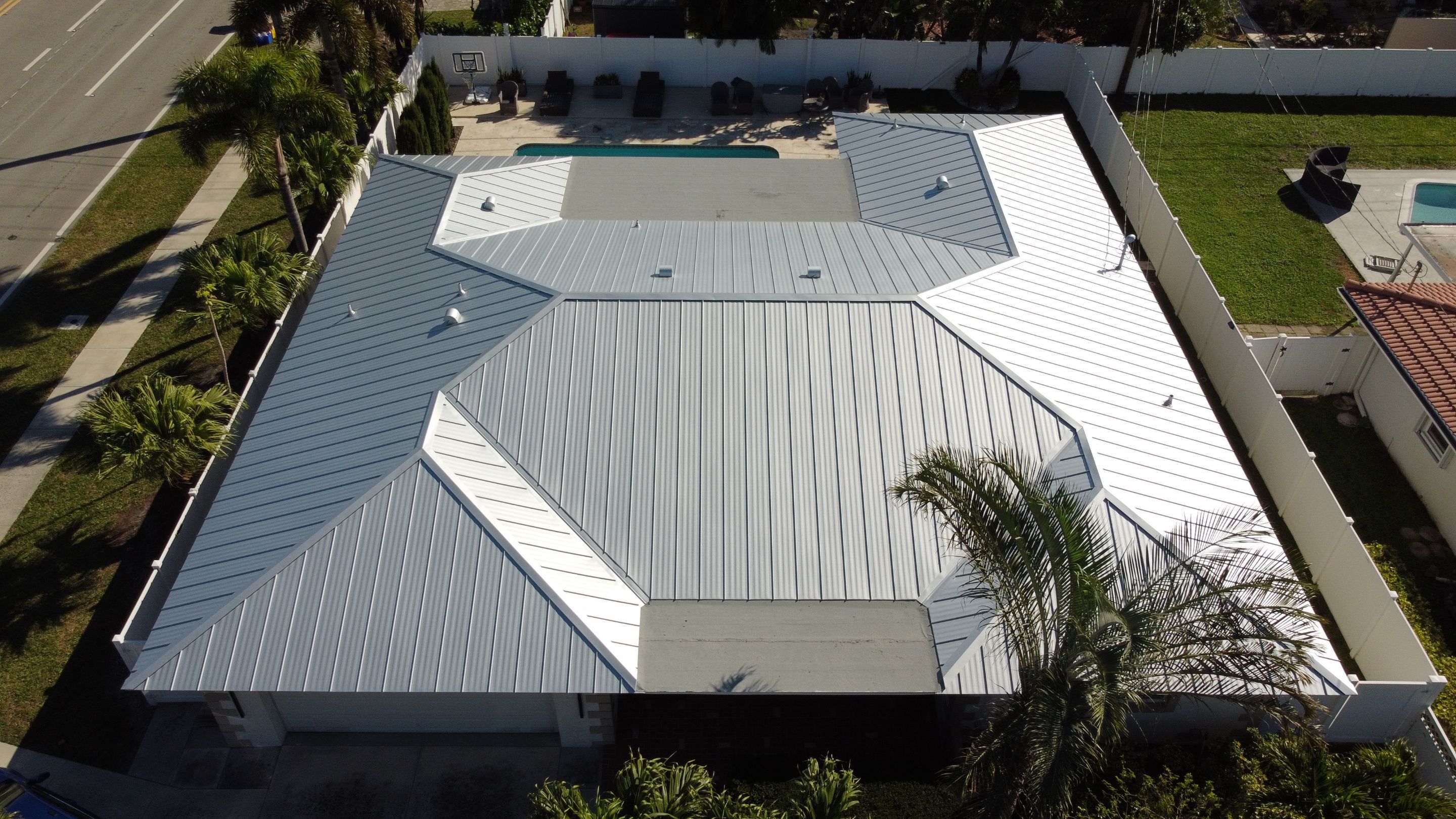 Residential Roofing Installation using 1" Nail strip metal roof by BLUES BROTHERS ROOFING