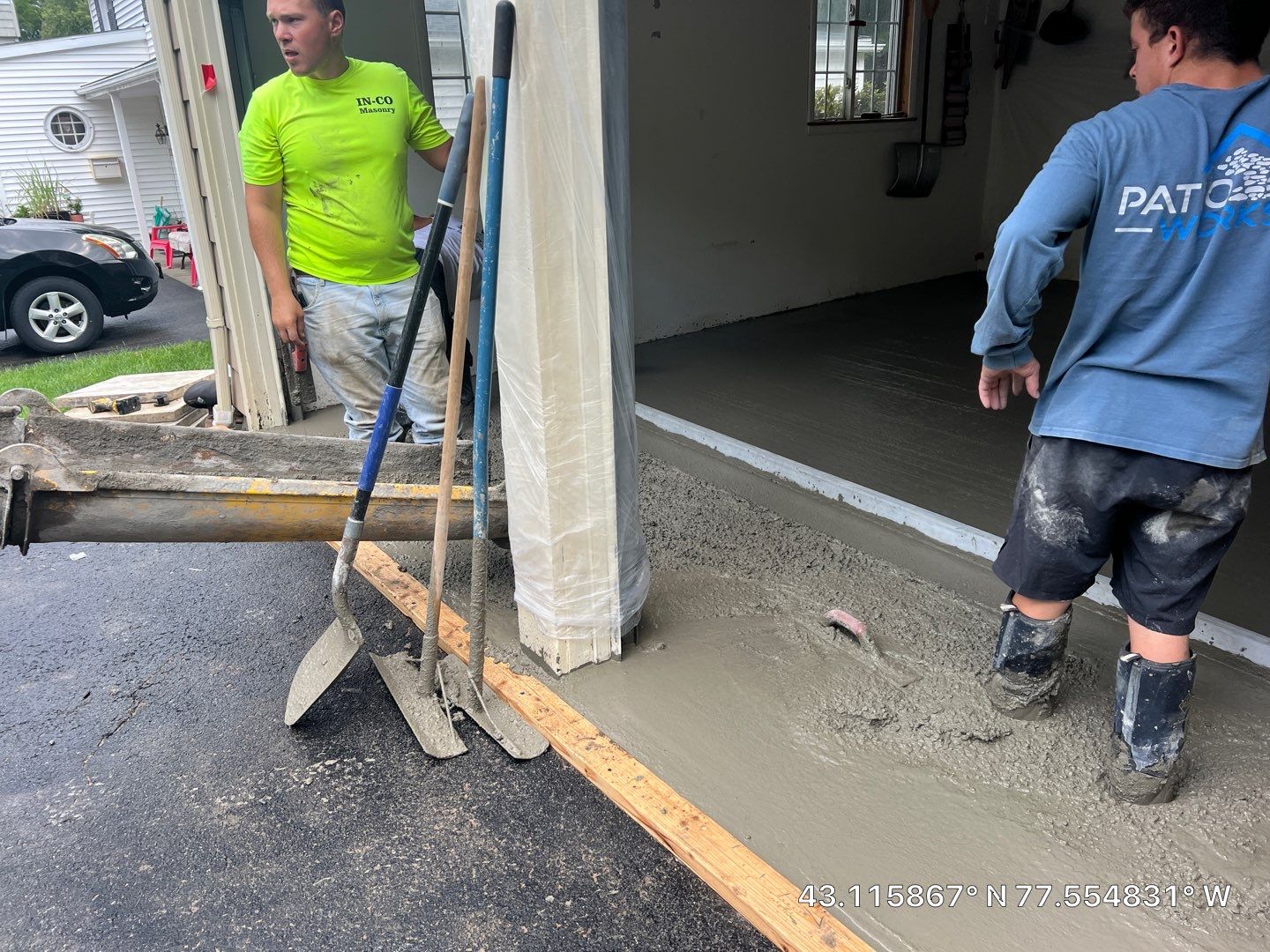Concrete garage floor replacement   by NG Masonry & Construction LLC