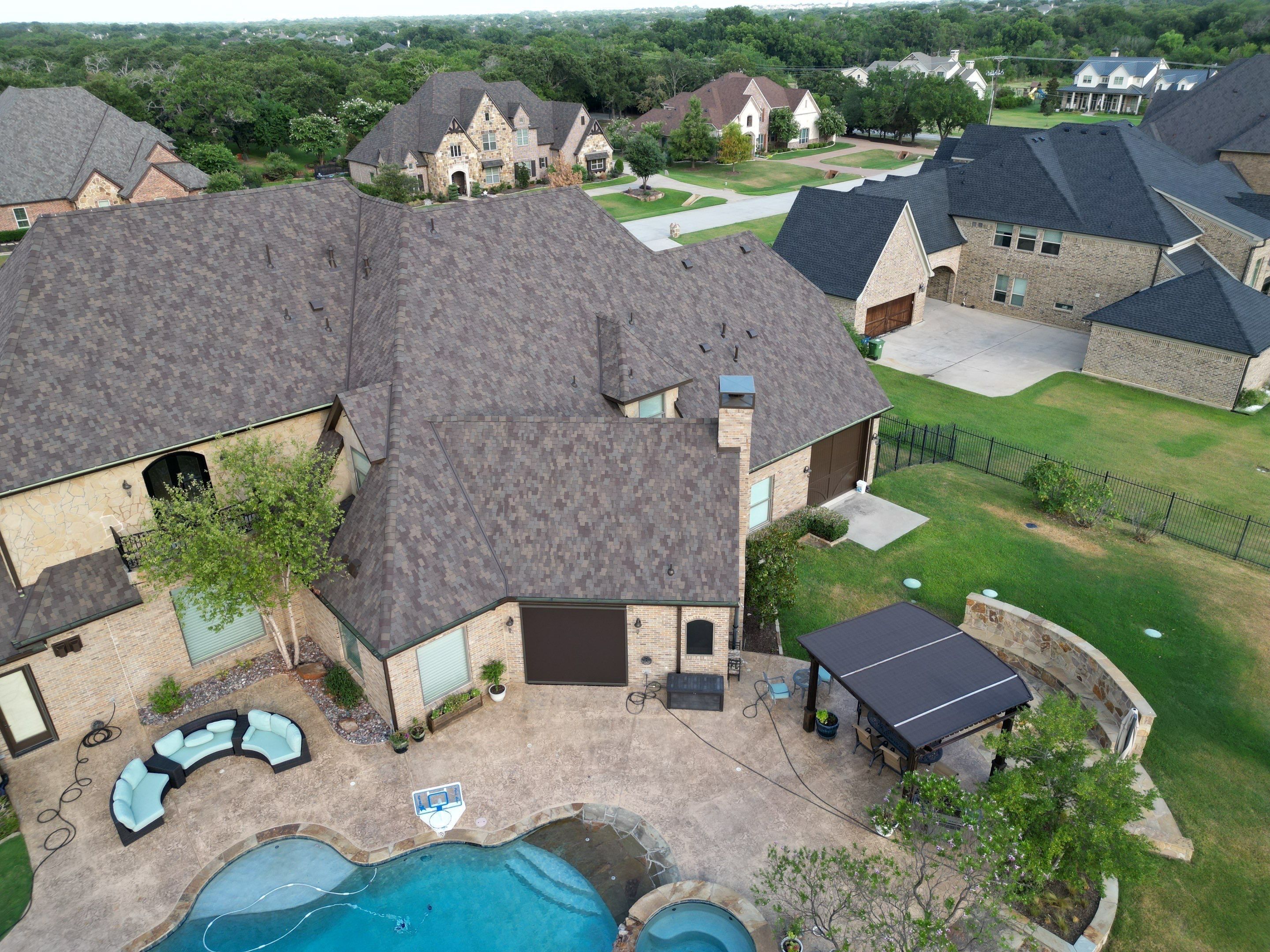 Final Roof Drone Shots by First Out Roofing 