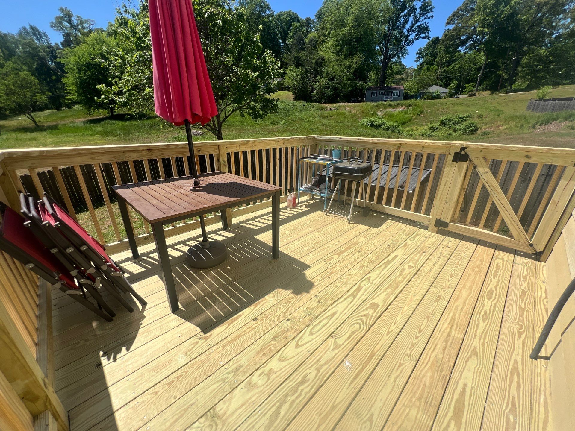 Pressure-Treated Wood Deck and Staircase Replacement in Atlanta by Swift Home Renovations