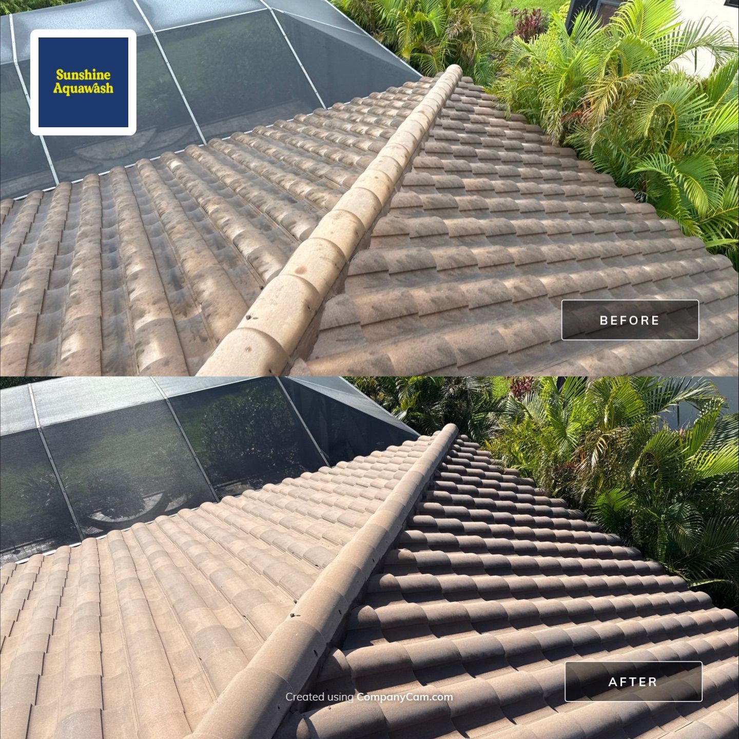 Concrete Tile Roof, Paver Driveway & Lanai Cleaning – Artisan Lakes Esplanade, Palmetto, FL by Sunshine AquaWash