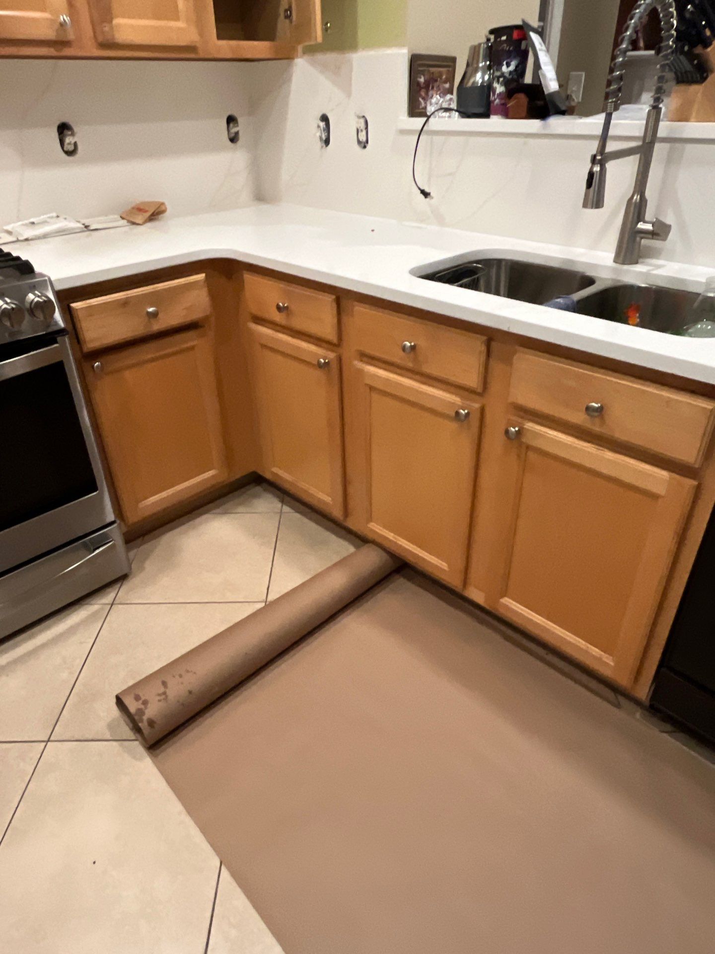 Cabinet Painting - wood to white by Five Star Painting