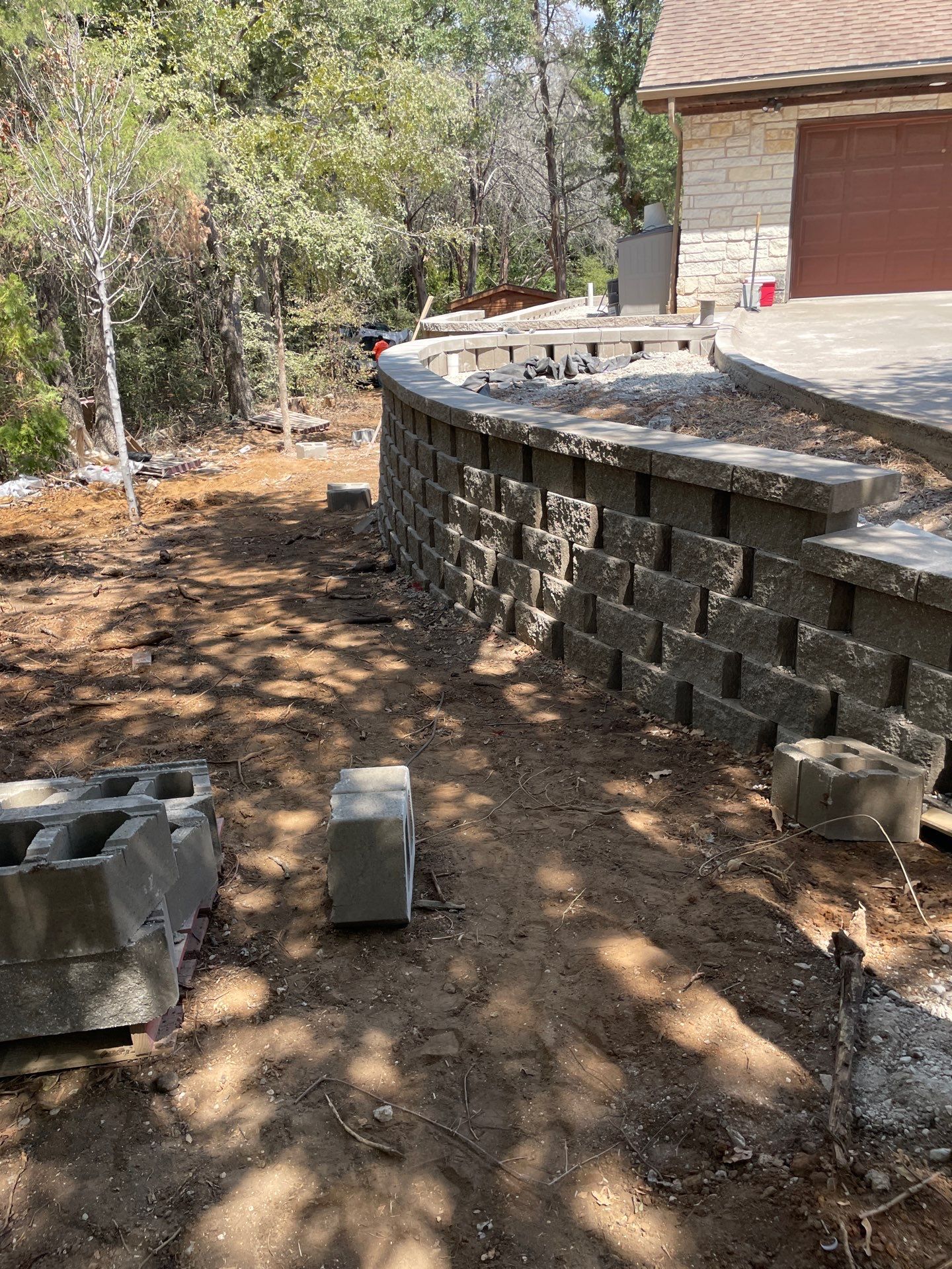 In Progress Retaining Wall Project by Peterson’s