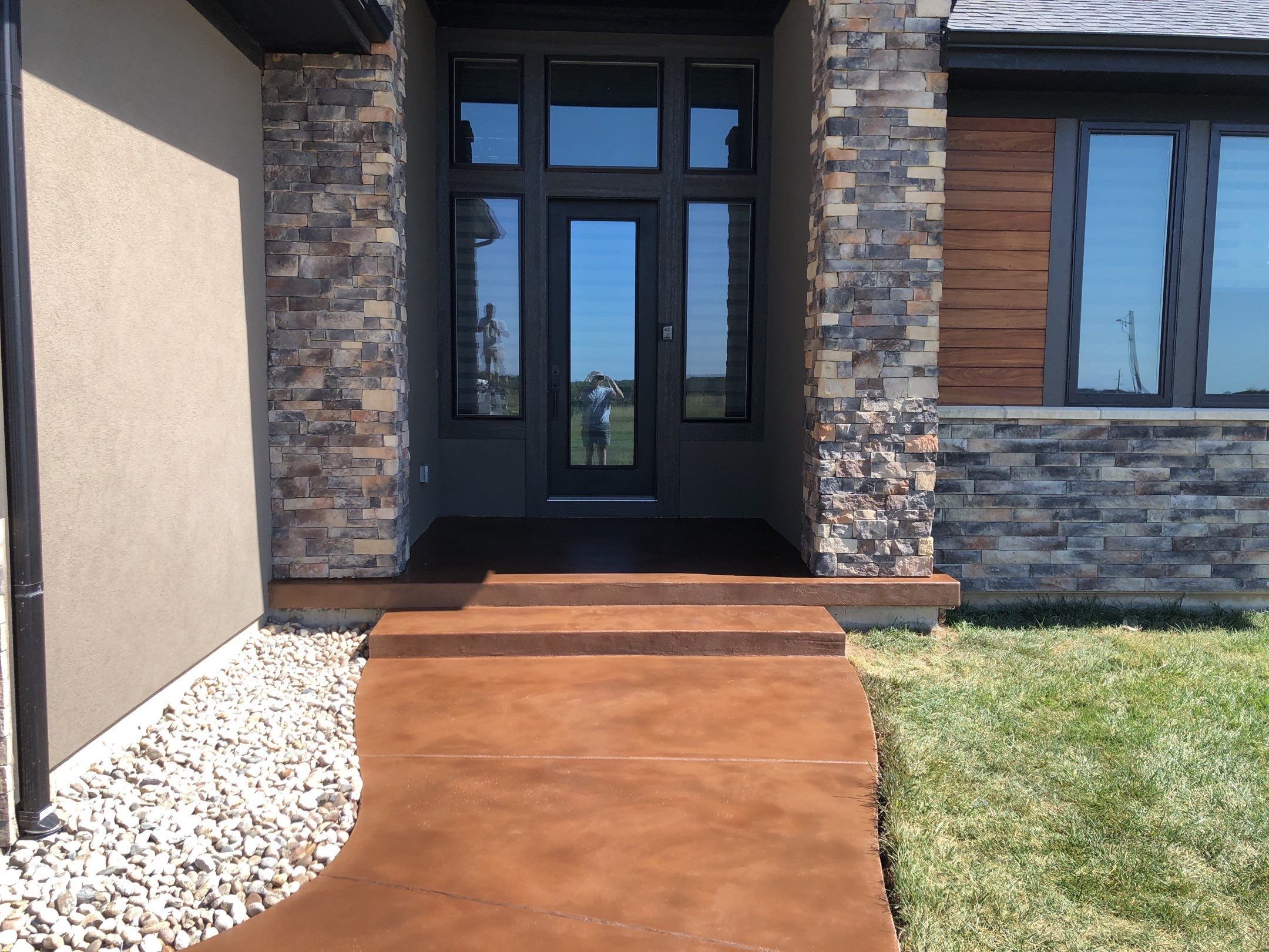Olathe, KS -- Stoop/Sidewalk Tuscan Overlay by Big Red Decorative Concrete, LLC