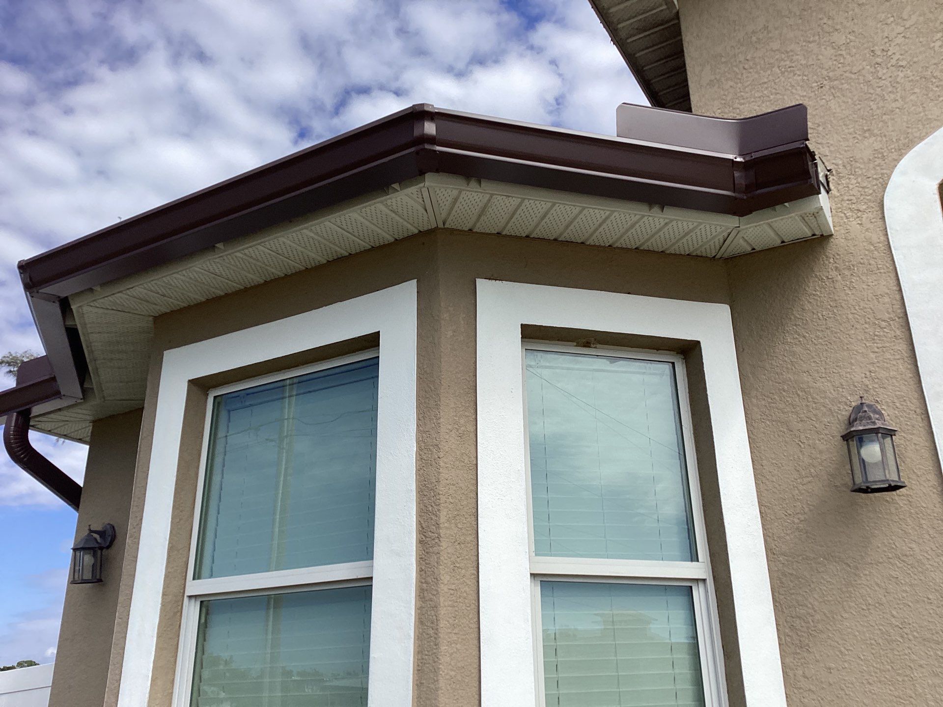Royal Brown Seamless Gutters in Cape Coral FL by Gutter Professors