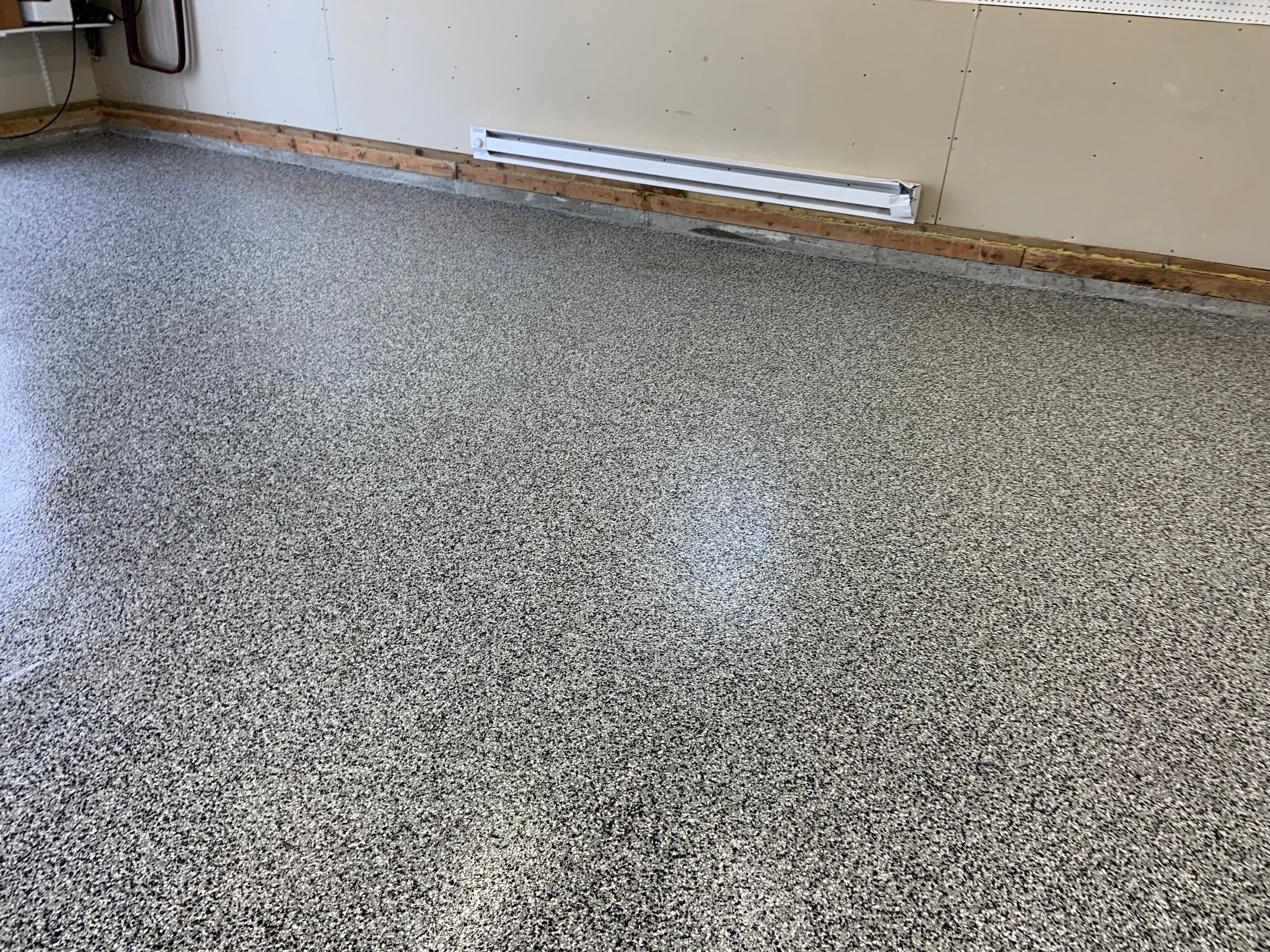 Garage Transformation using Domino for Garage and Pecan for Pool Deck by Croc Coatings, LLC