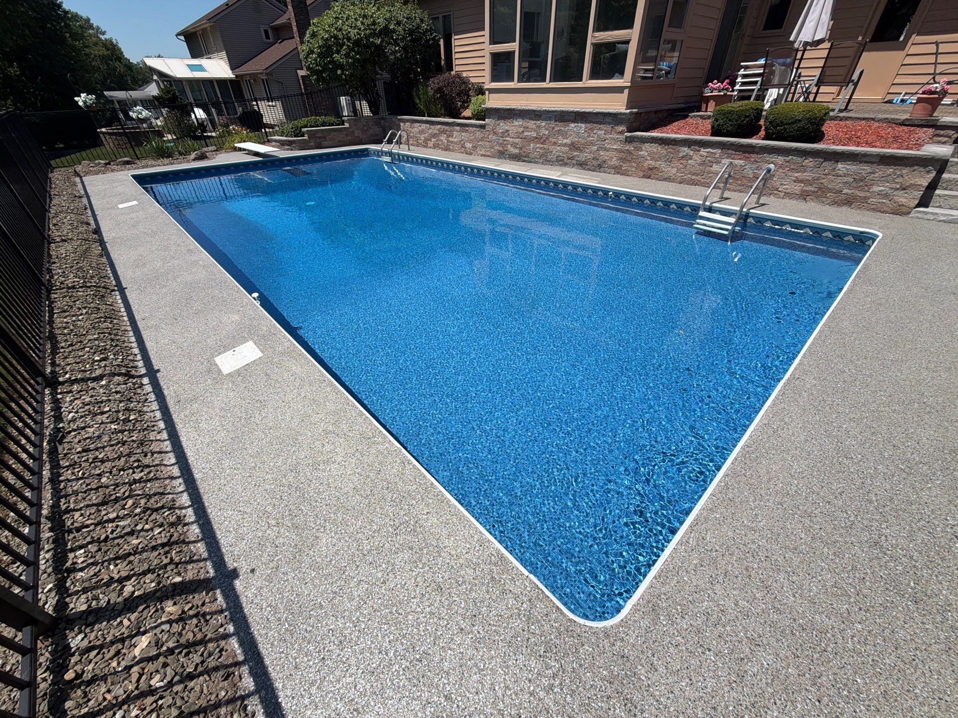 Vintage Shalestone Pool Deck by NG Masonry & Construction LLC