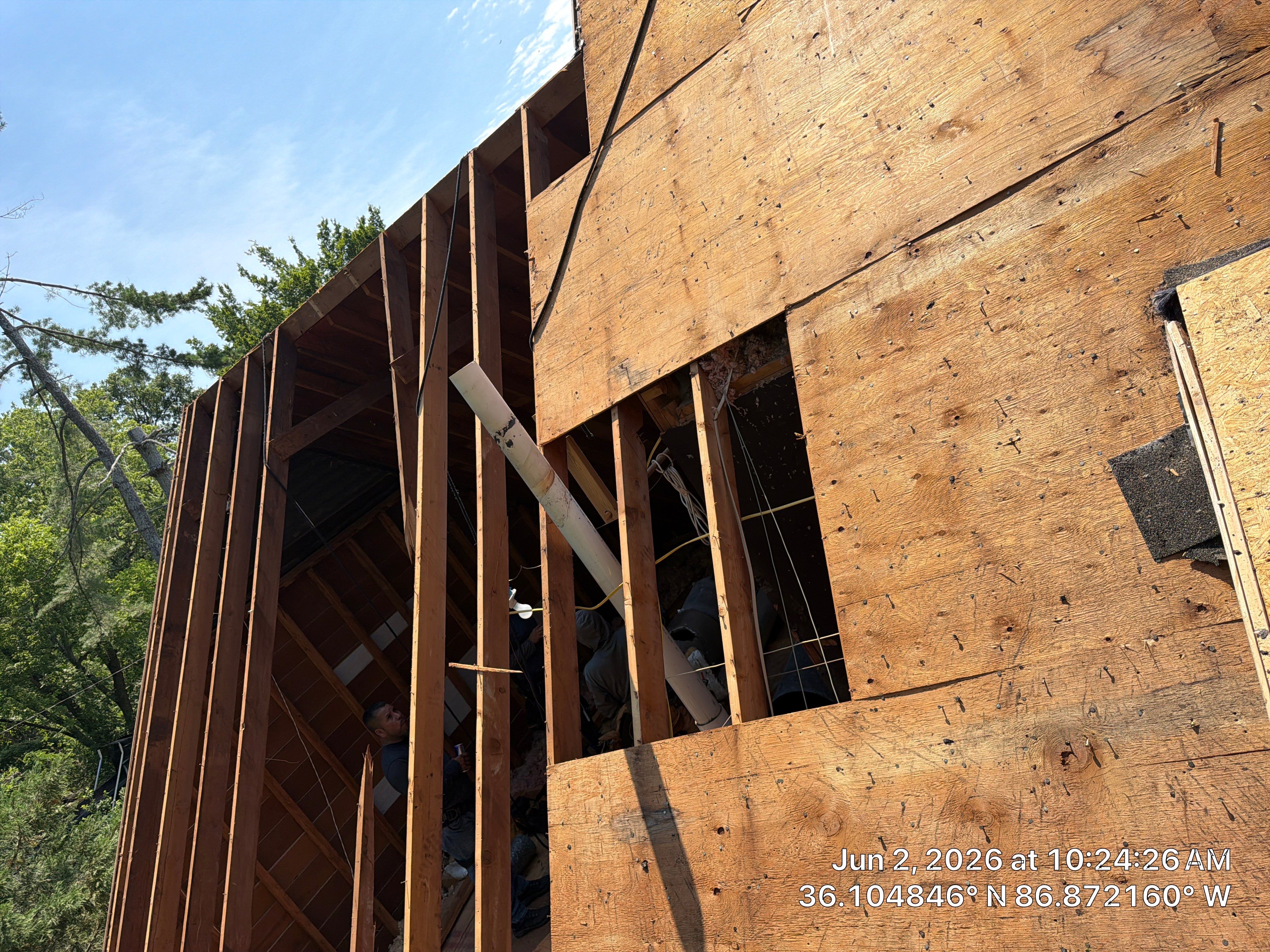 Roof Tree Damage- Repair Roof Framing and Replace Shingle Roof System In Belle Meade  by Roofworx 