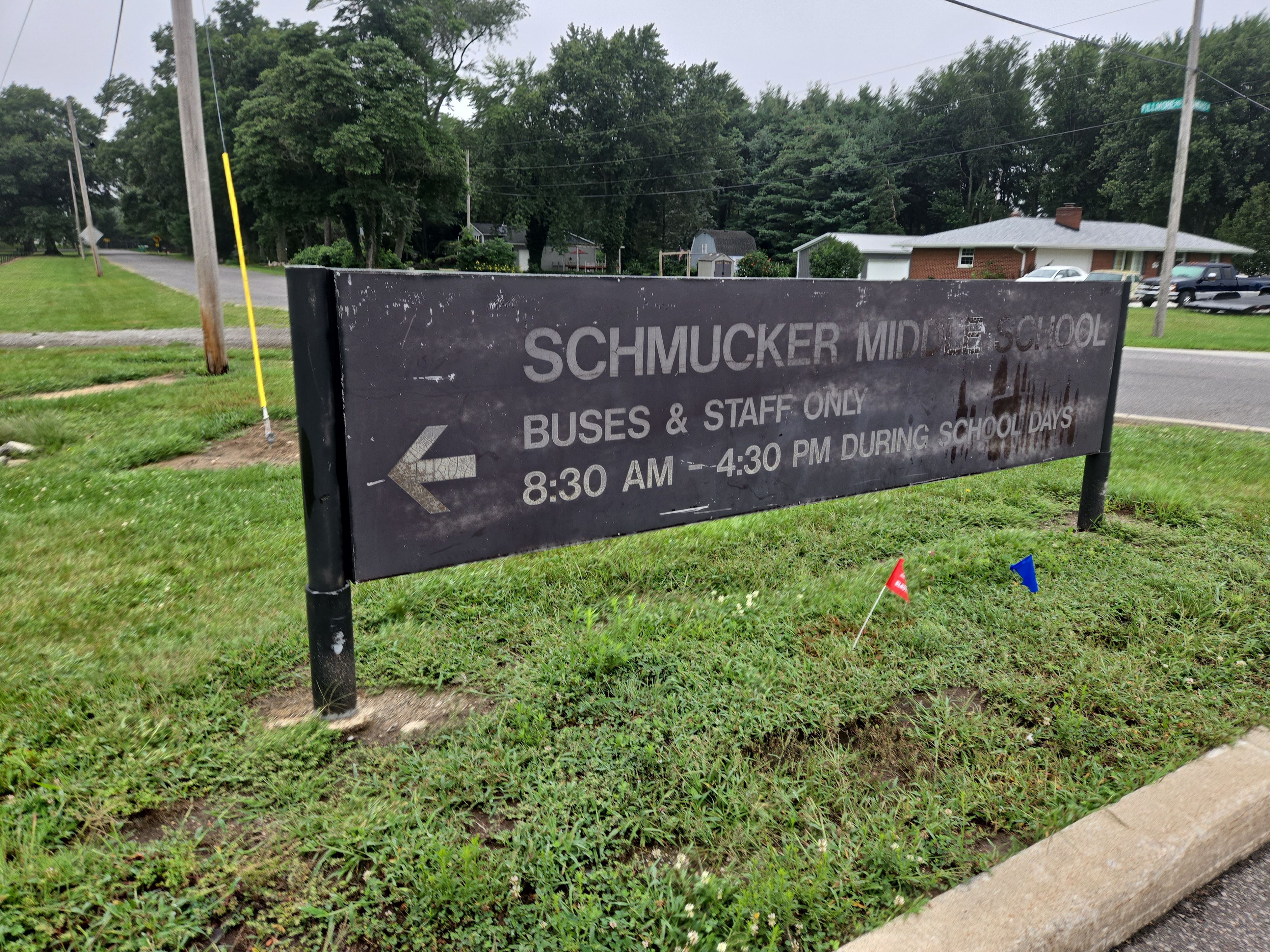 Exterior Directional Signage at Schmucker Middle School by Hayes Design co
