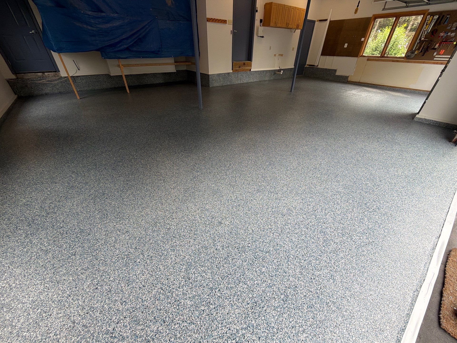 Vintage Cobalt Garage Coating by NG Masonry & Construction LLC