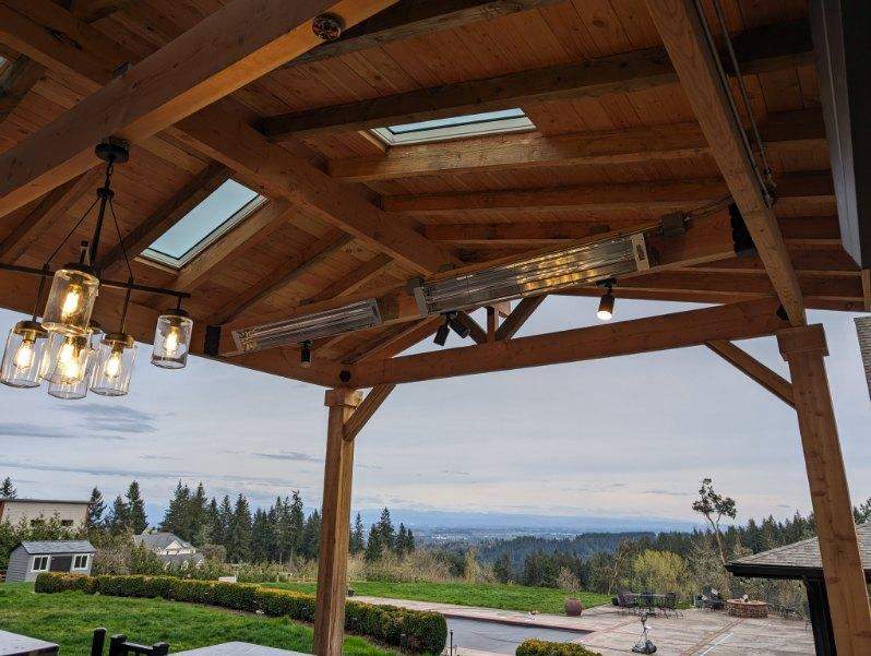 Custom Outdoor Kitchen and Timber-Framed Pavilion in Sherwood by American Made Construction 