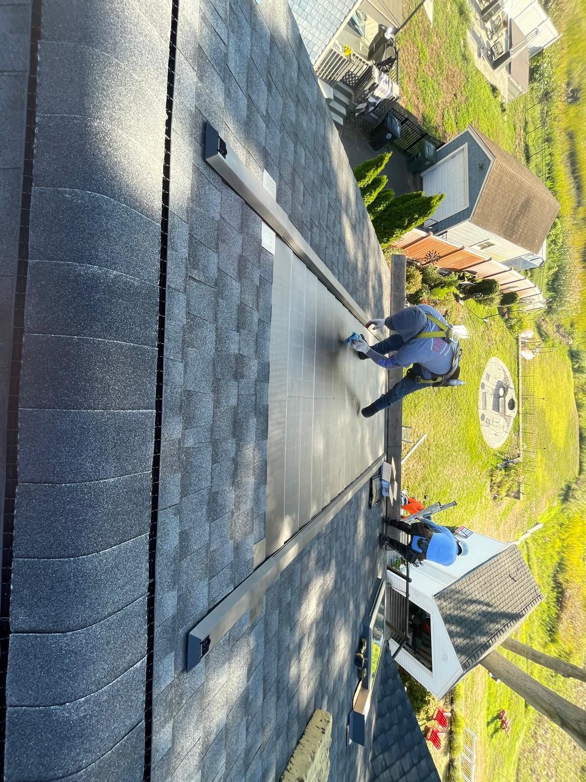Where integrity meets innovation: Our very first installation of GAF energy timberline solar shingles by DiGiorgi Roofing and Siding Inc