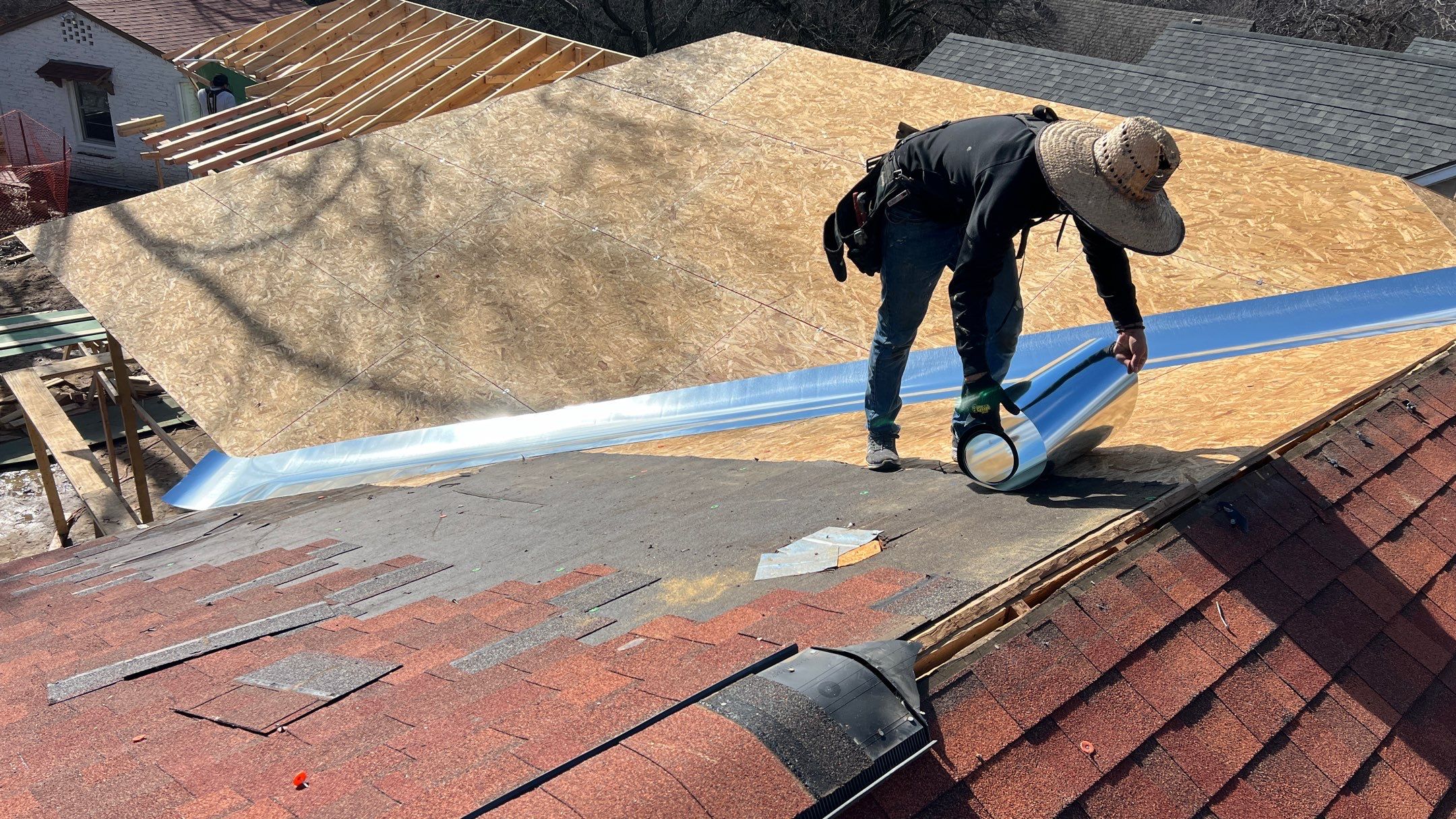 Residential Roofing Installation using Matching Roof Shingles by Harvey Roofing & Construction