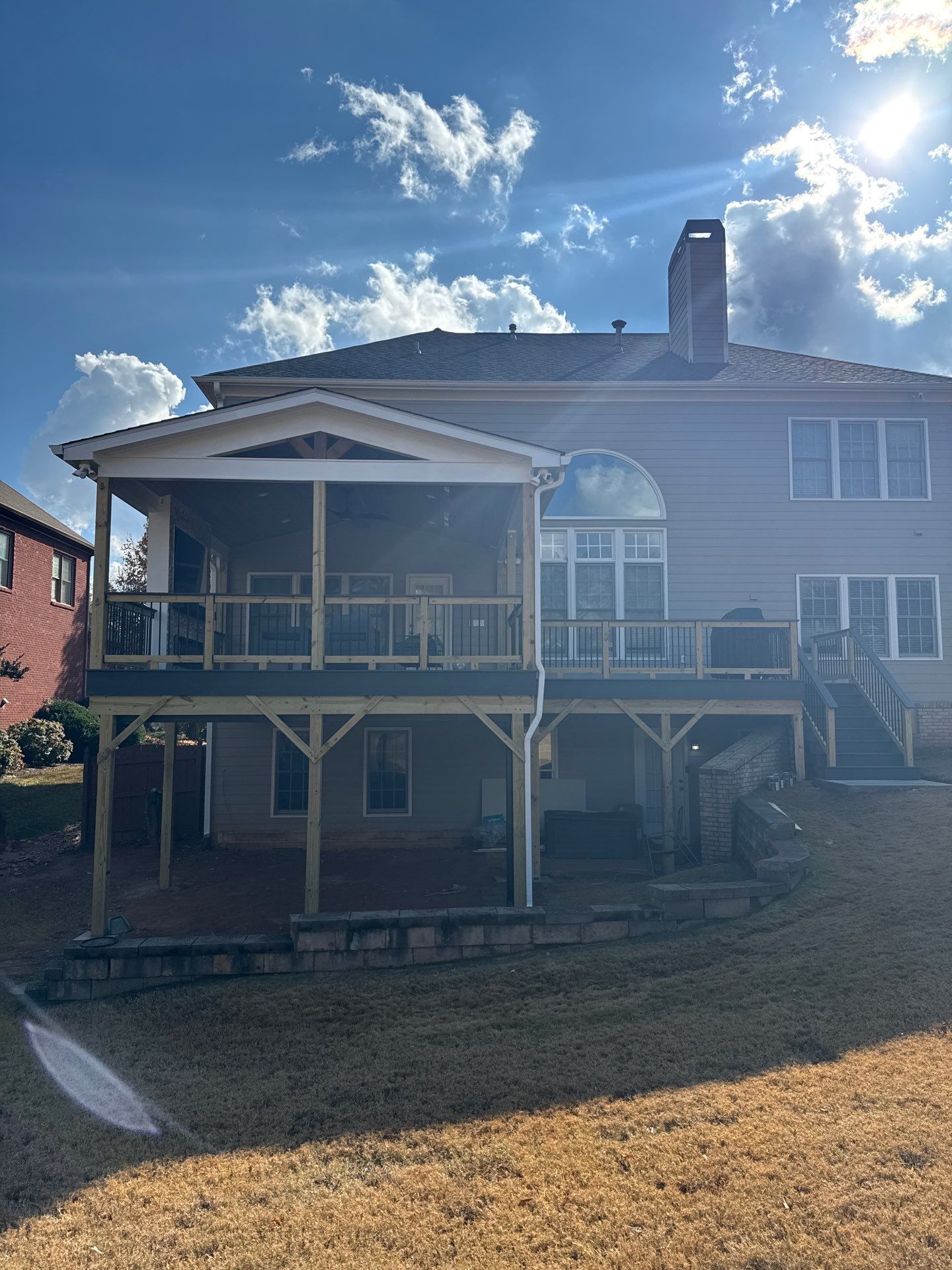 Custom Composite Deck and Covered Gabled Porch in Marietta by Swift Home Renovations