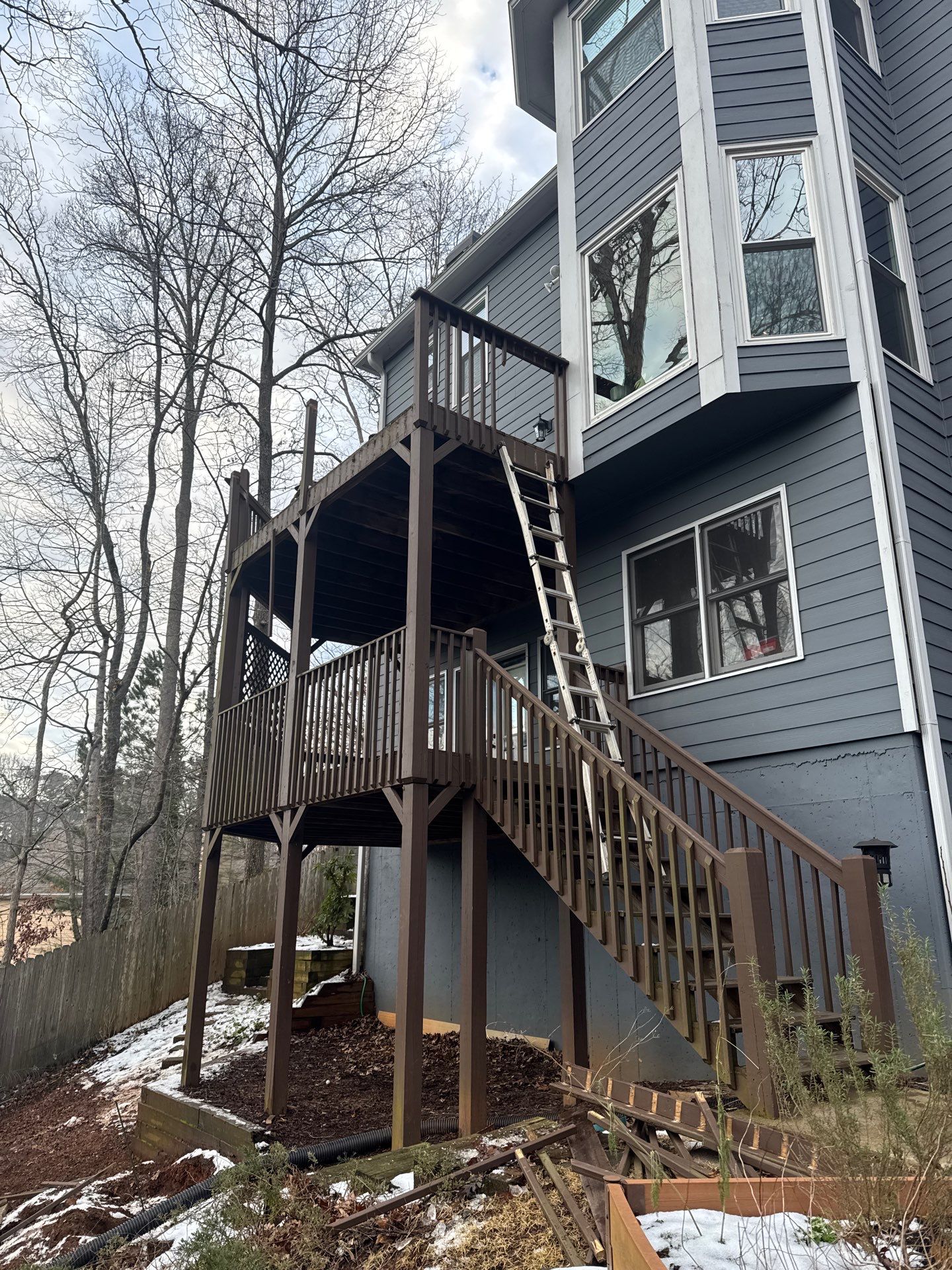 Two-Story Pressure-Treated Wood Deck Installation in Acworth, Georgia by Swift Home Renovations