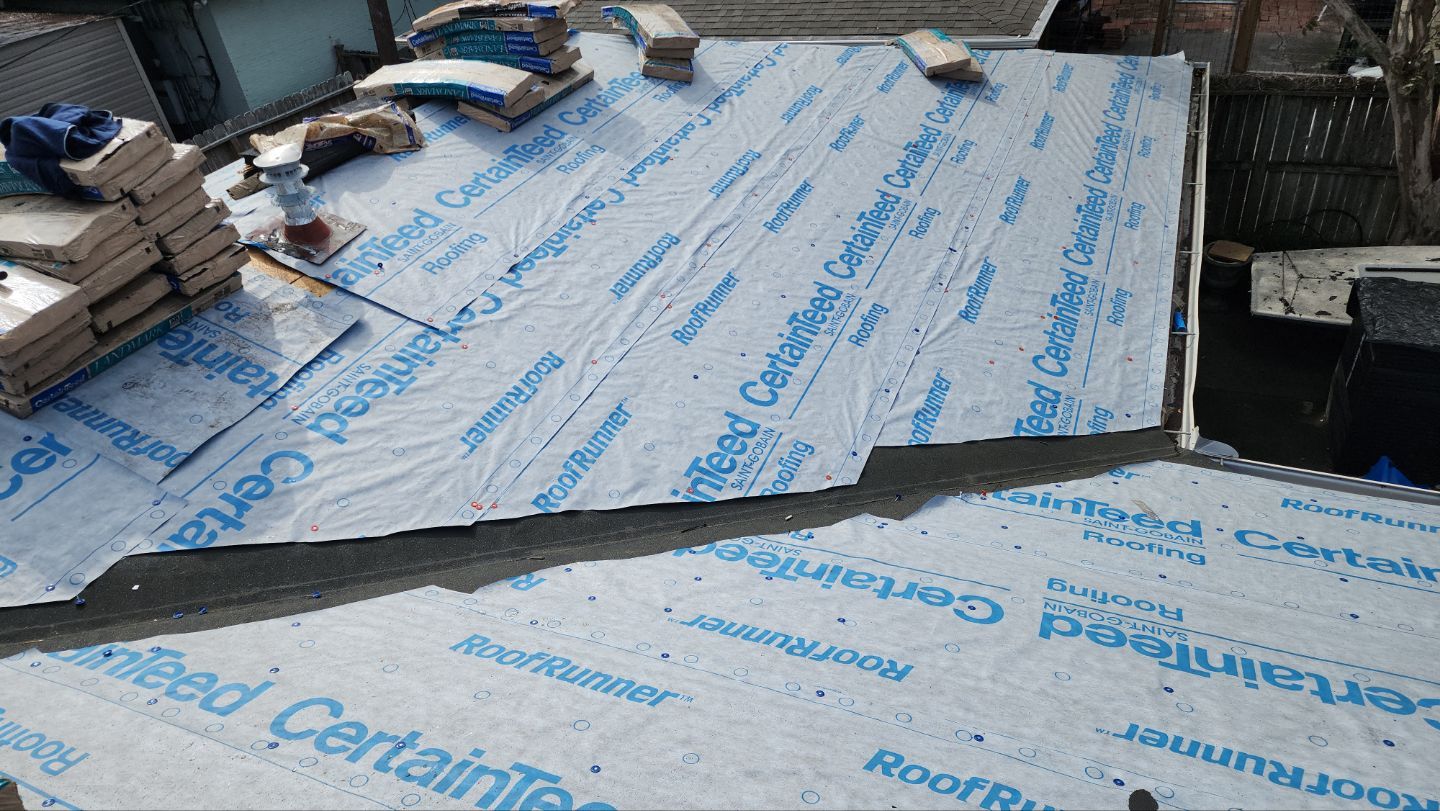 Residential Roofing Installation using Certainteed Landmark Moire Black by Galvan Roofing and Construction
