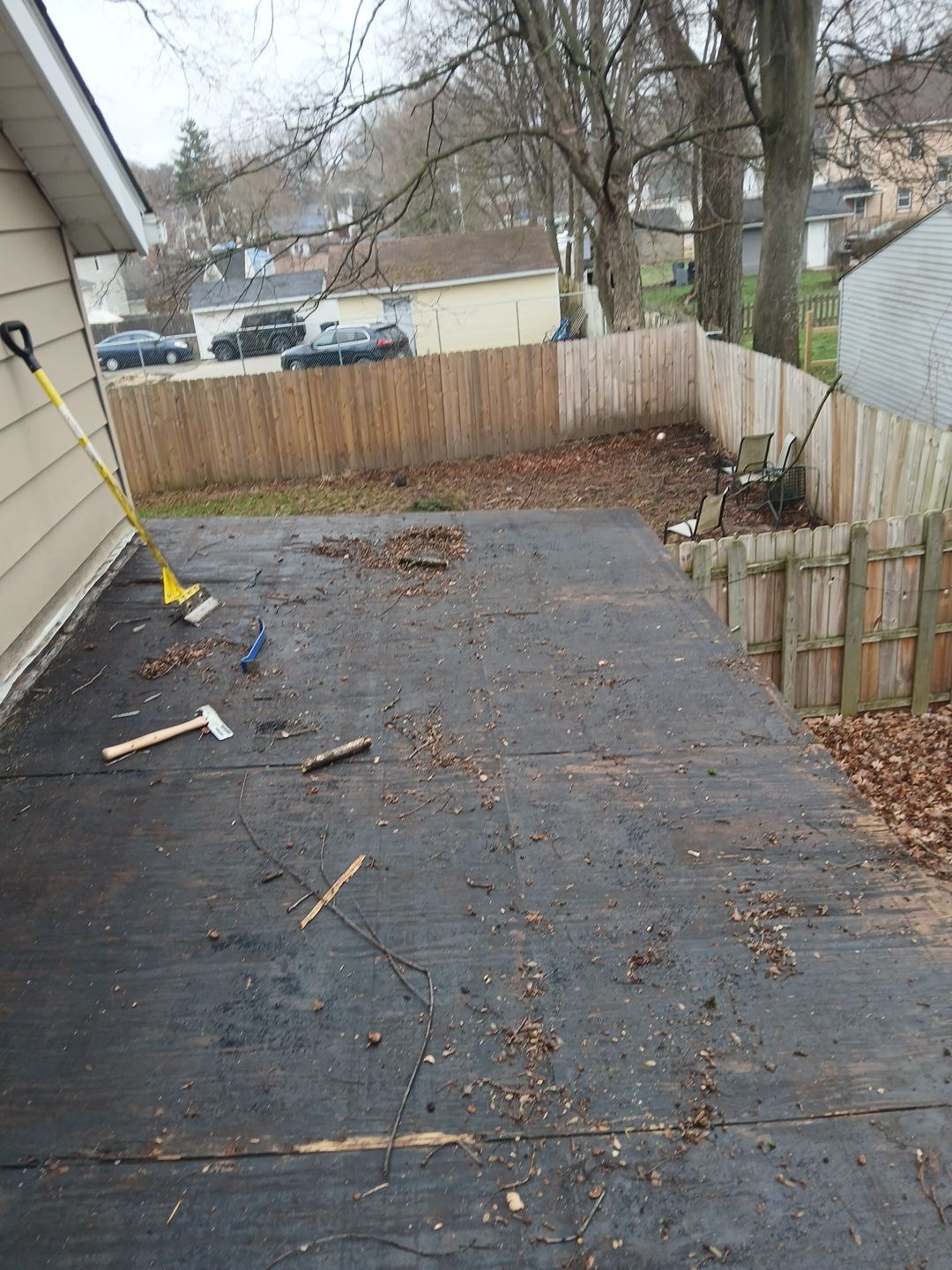 Flat Roof Installation and Chimney Counterflashing Installation by Eagle Eye Roofing