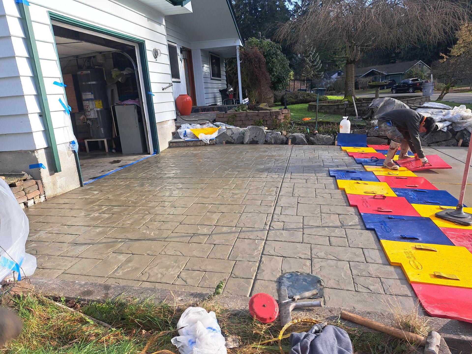 Stamped Concrete Patio and Driveway | Edmonds  by Jireh Asphalt & Concrete Inc 