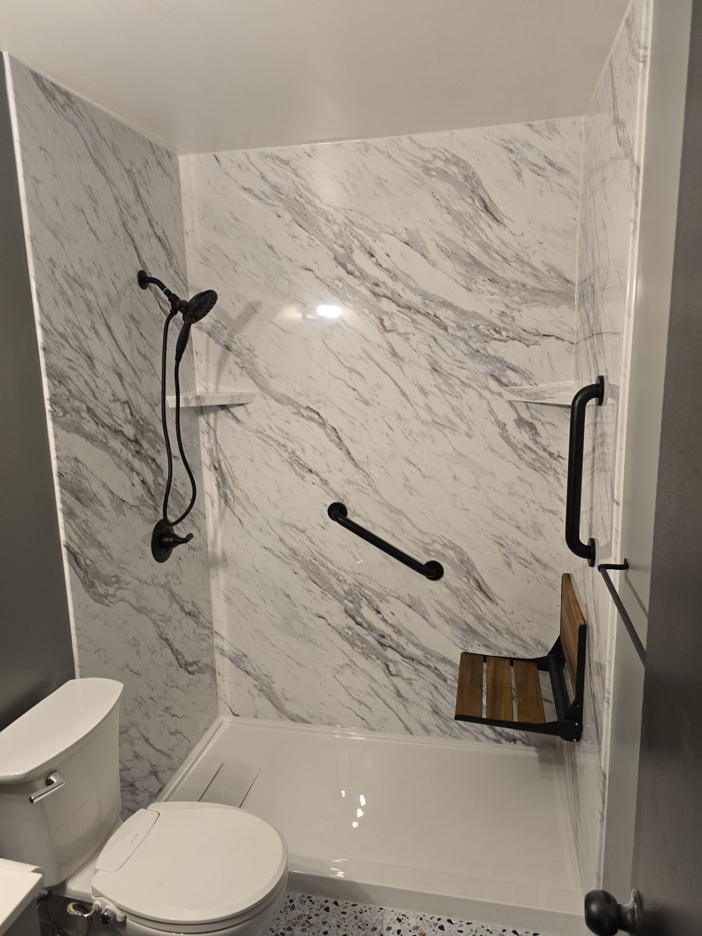 Beautiful tub to shower! by The Shower Company