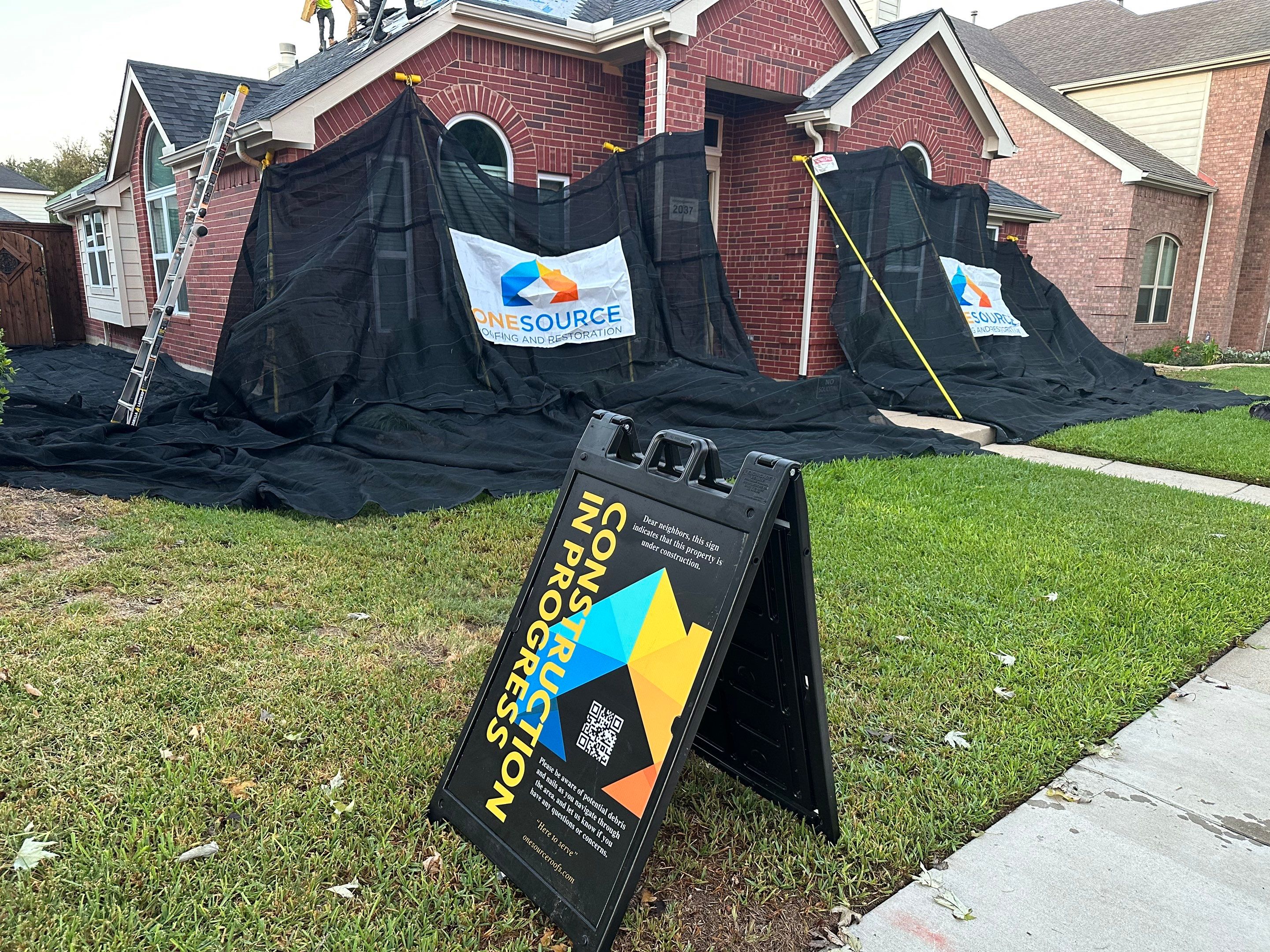 Residential Roofing Installation using GAF Timberline HDZ Charcoal by OneSource Roofing and Restoration