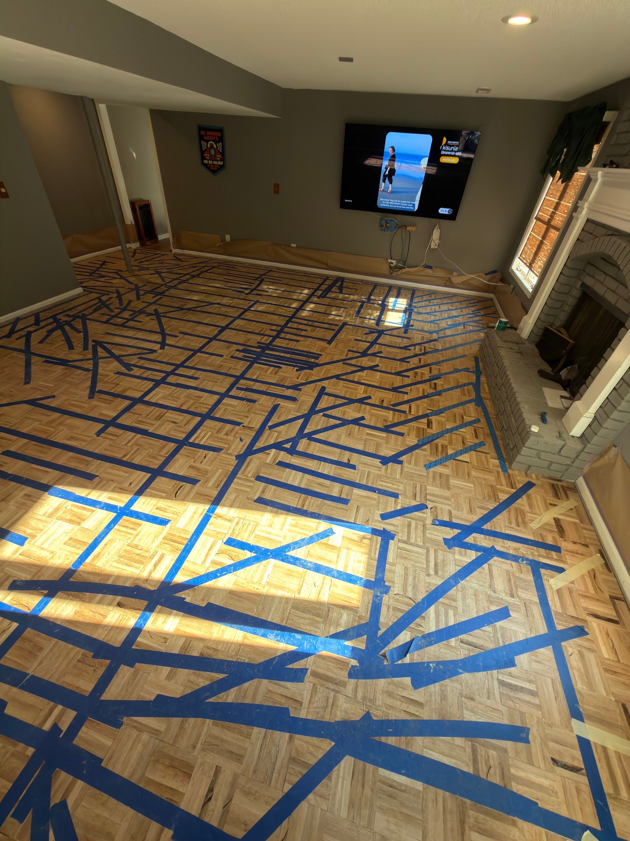 Parkville Hardwood Flooring Renovation Including Custom Parquet Installation by Rippnfinish