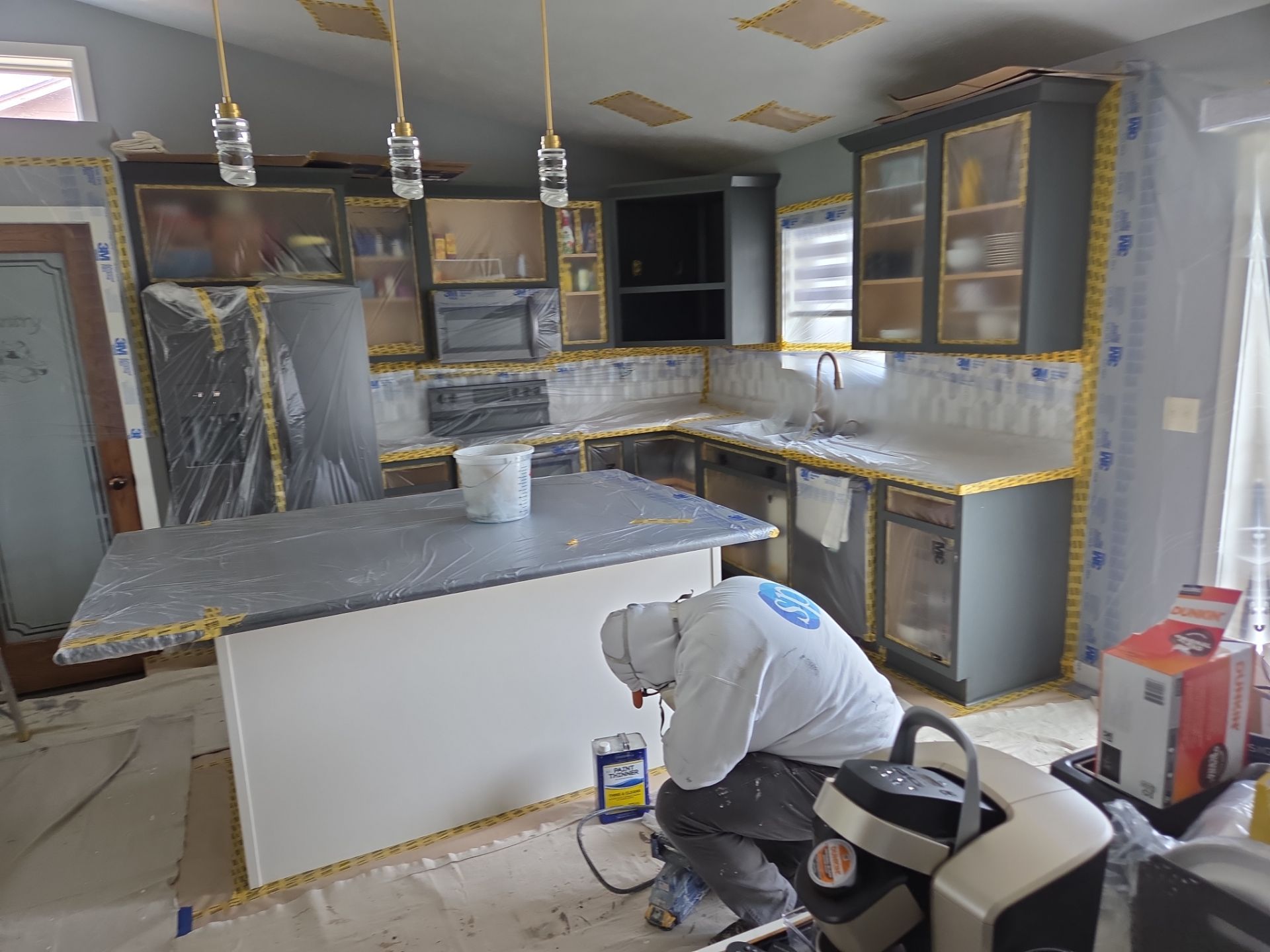 Harrisburg Interior Painting and Two-Tone Kitchen Cabinet Refinishing by Select Painting, Coatings & Garage Cabinets
